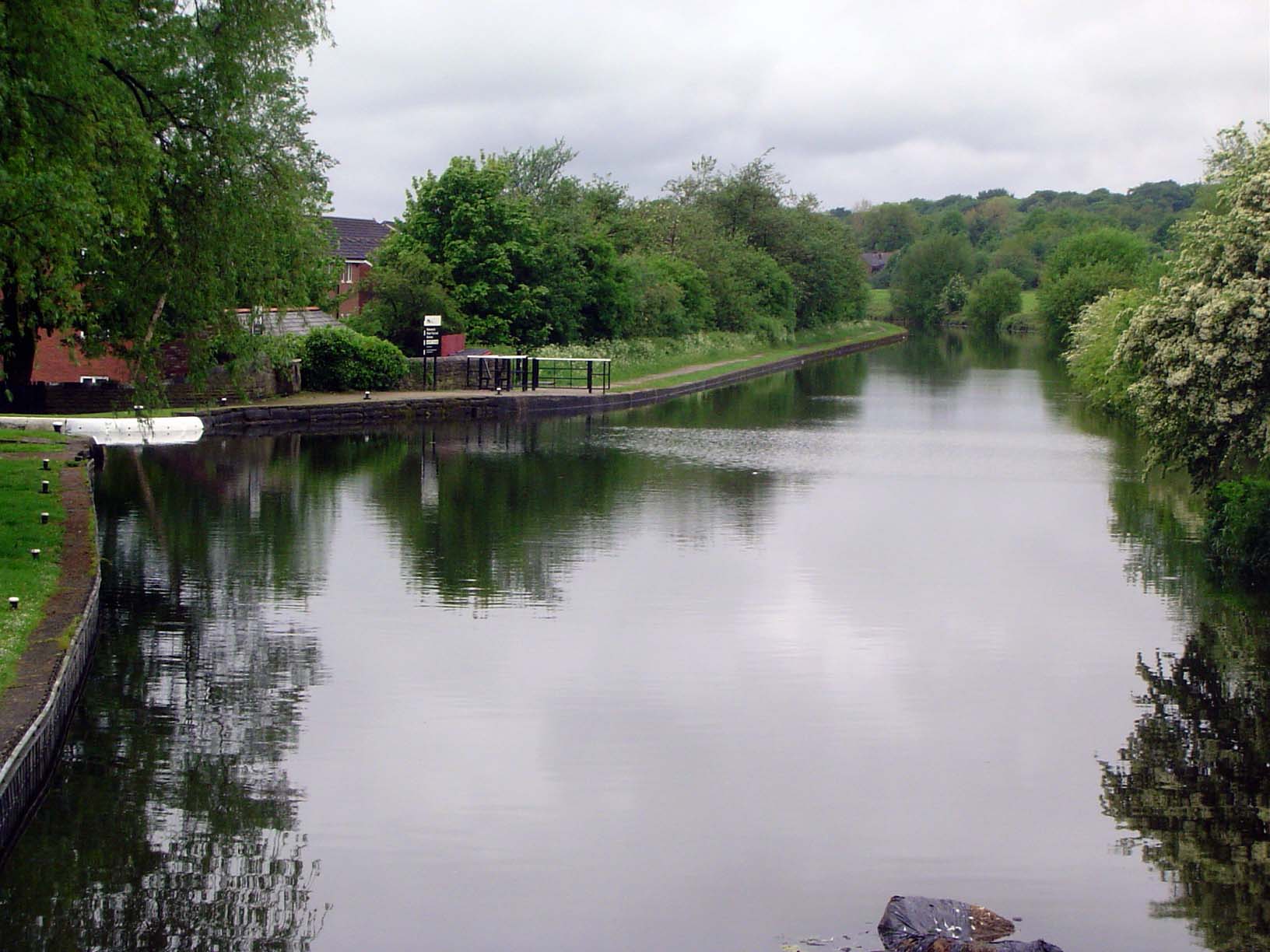 We begin slightly over a mile to the east, at Top Lock, the high point on a flight of 20 water steps down to Wigan. It's all part of the Lee