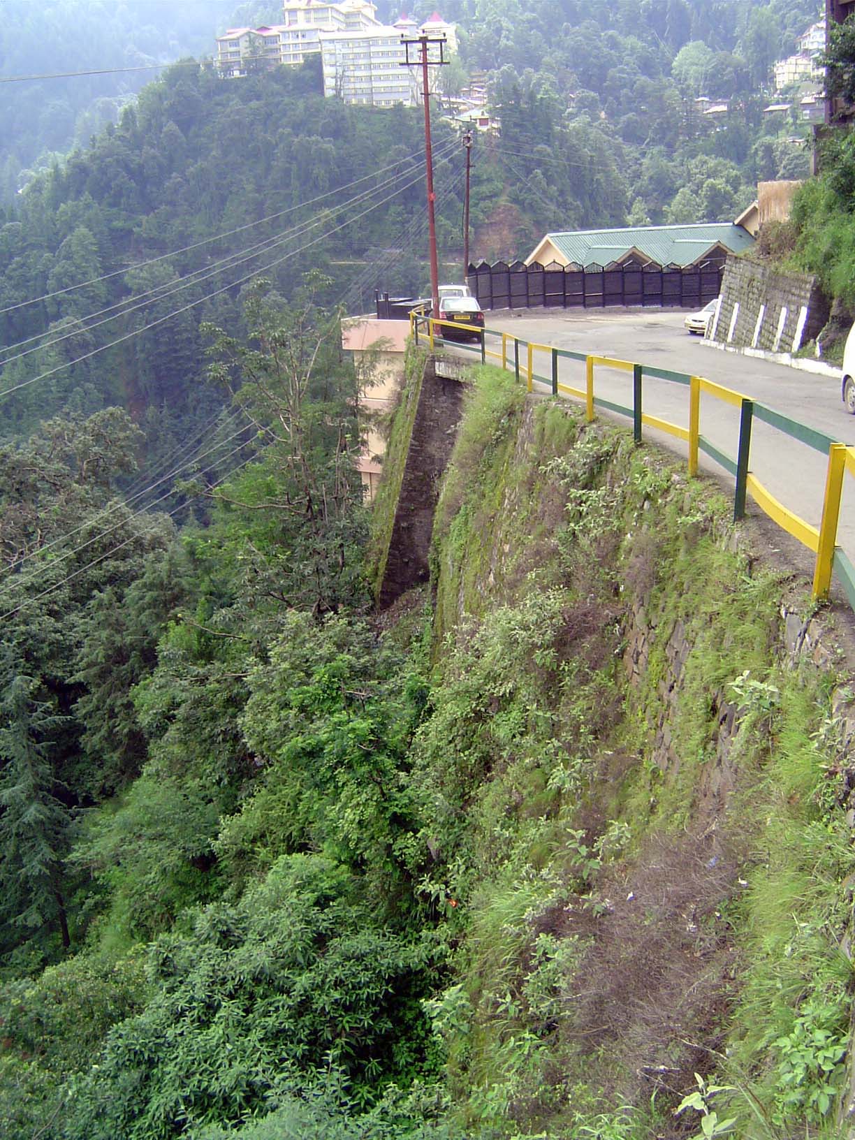 Shimla is draped over a sharp ridge, and though there's a road up top traffic is almost entirely forbidden and instead forced to use roads d