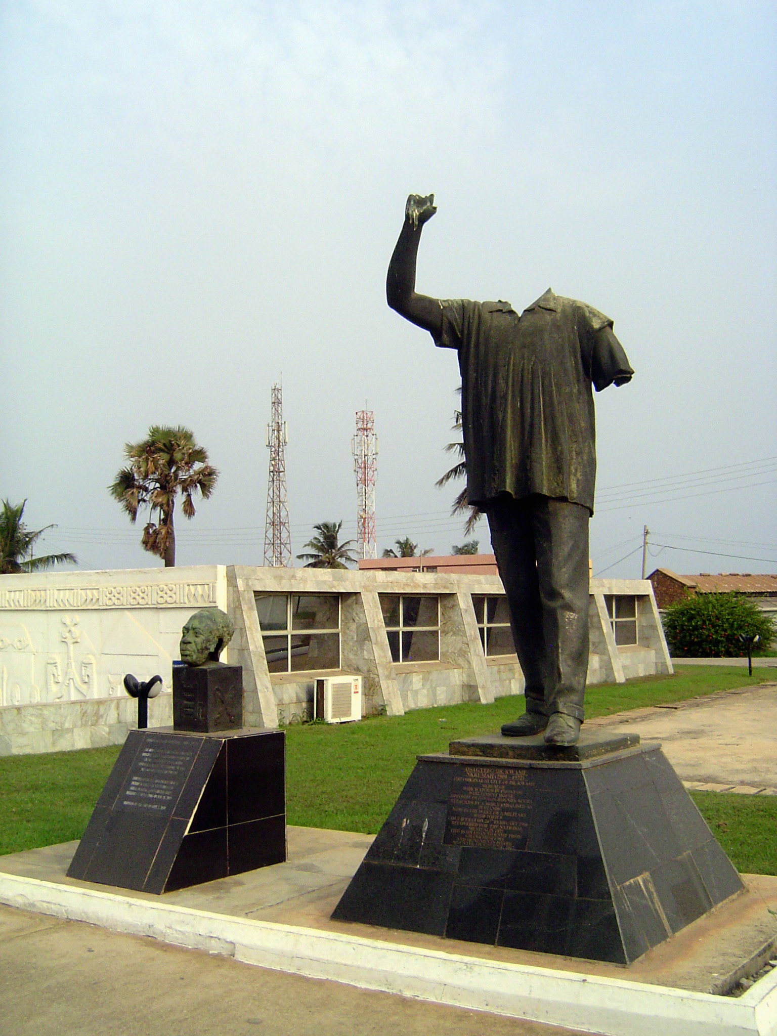 Eventually he was overthrown and this statue vandalized.