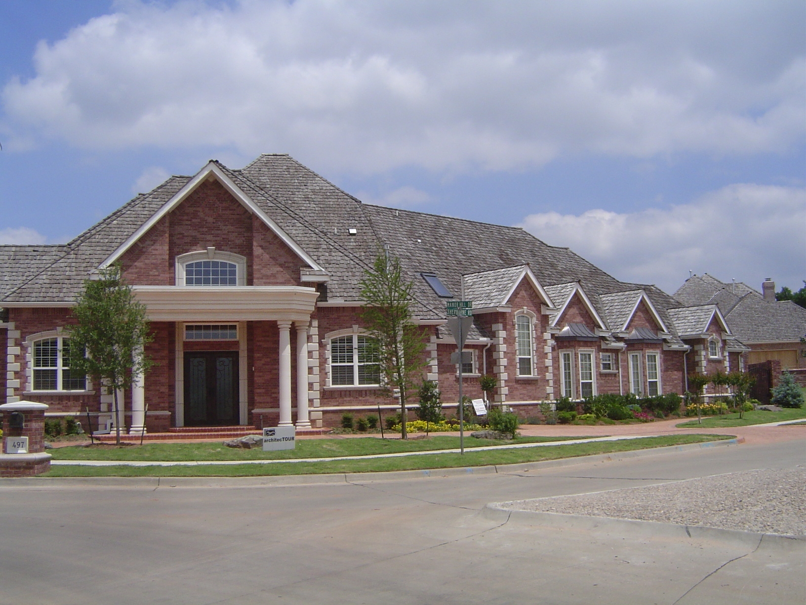 Next door, the home of a local builder who figures that you can never have too many gables.
