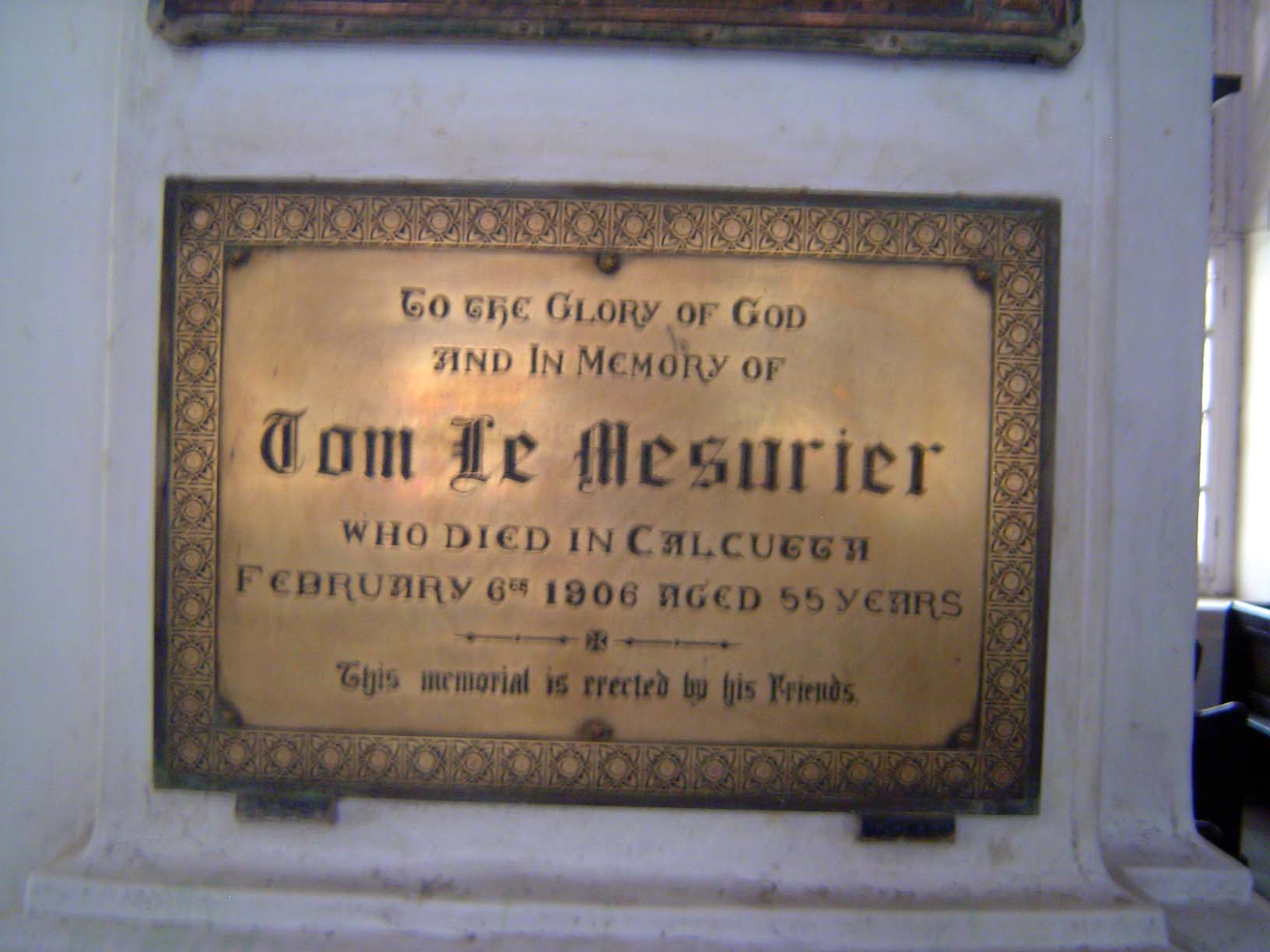 An unusual last name and perhaps related to the Cecil Le Mesurier who worked in the Ceylon Civil Service and established the village there k
