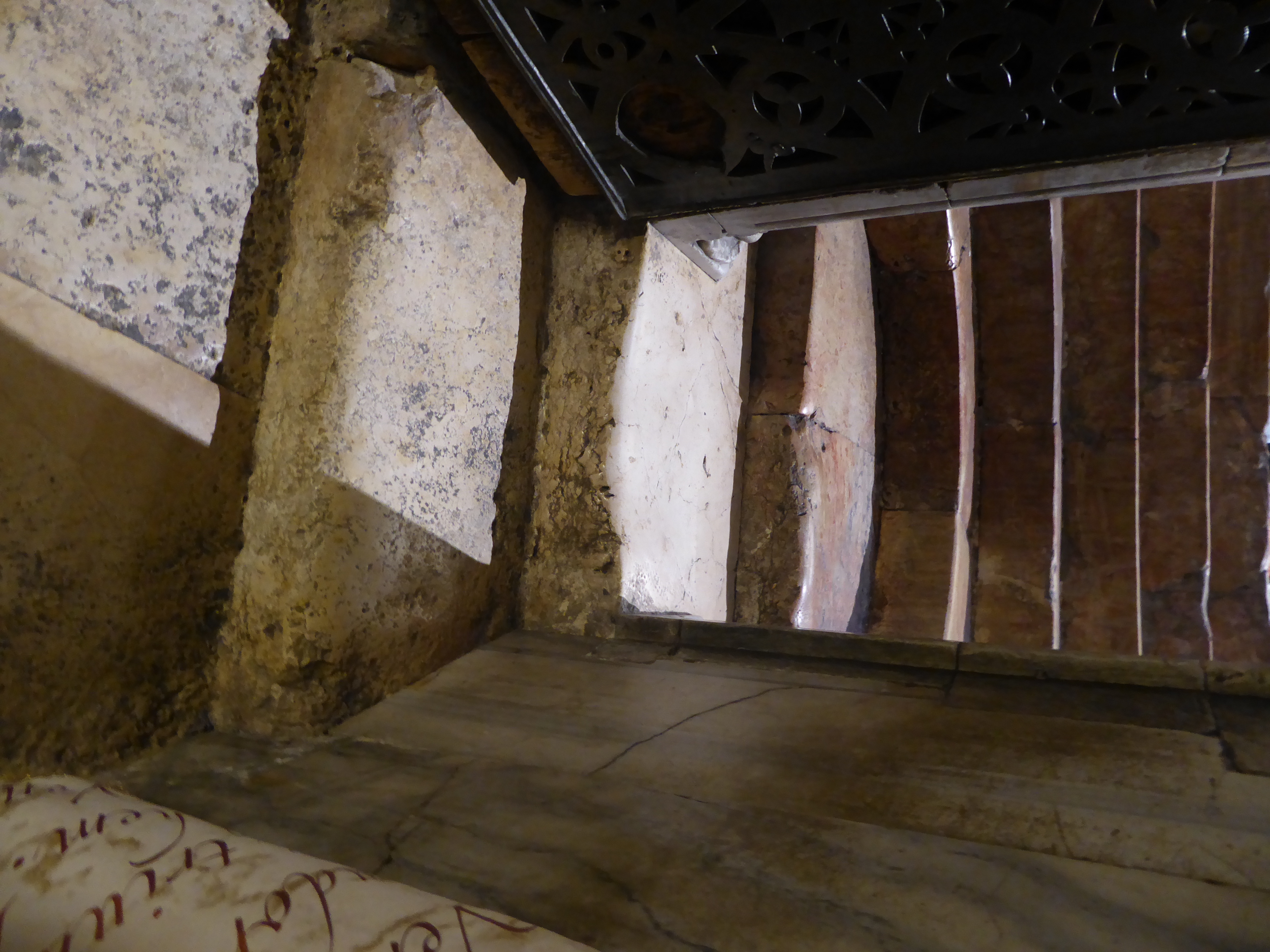 Steps near the altar lead down to one of many small caves.