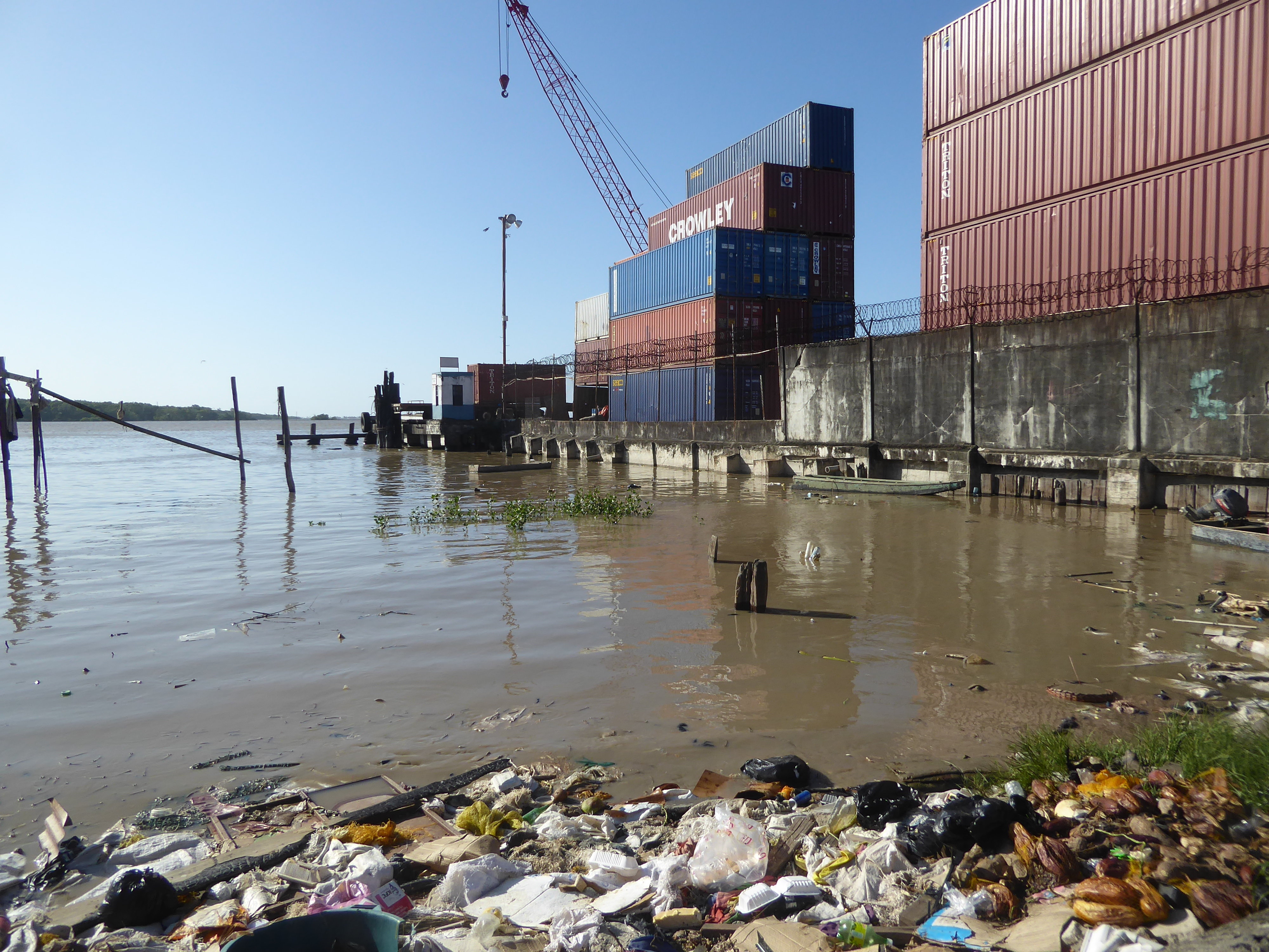 Much but not all of the waterfront is derelict. Here's the John Fernandes Port, begun by a Portuguese maker and seller of firewood and charc