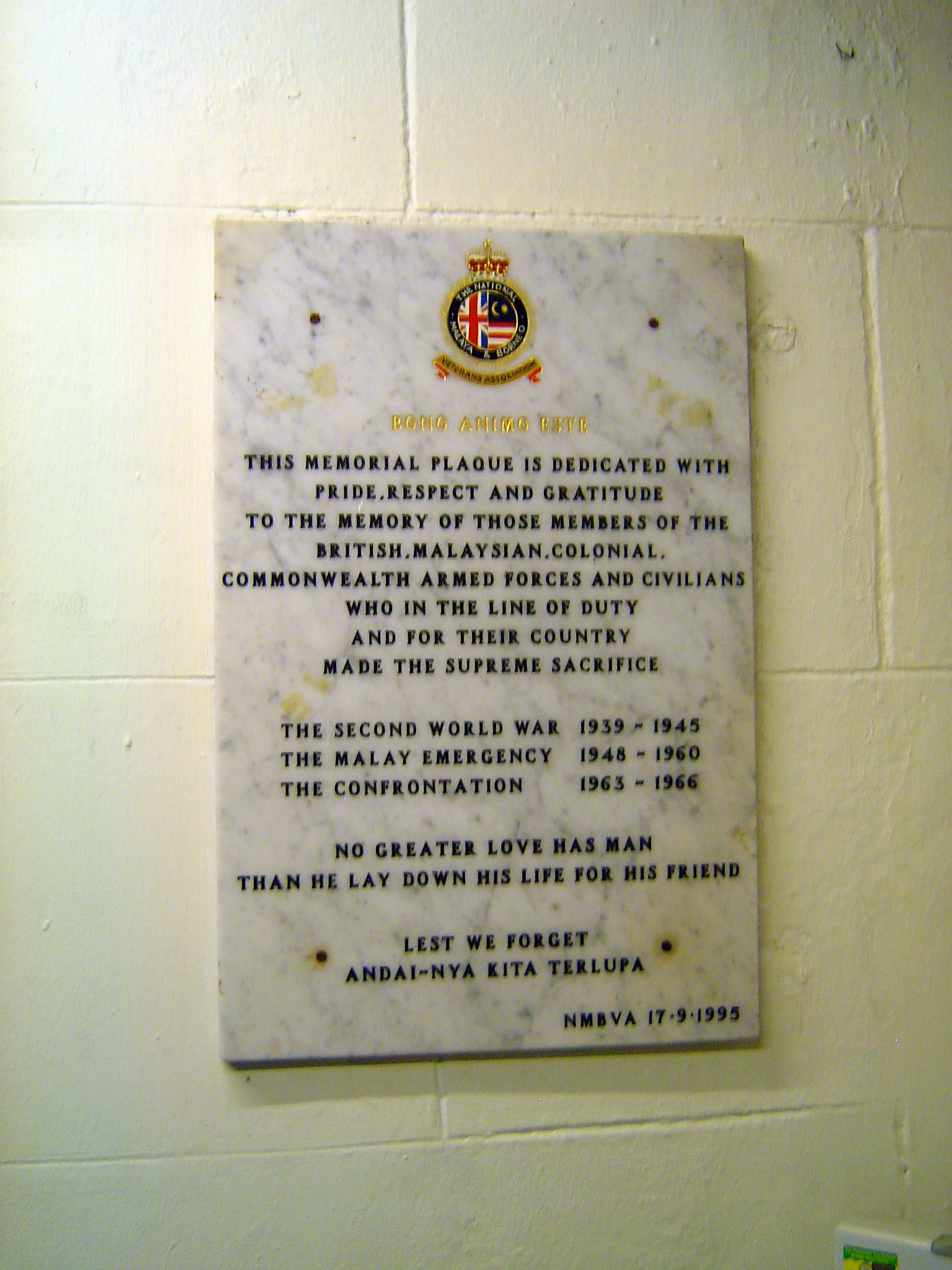 One of many plaques.