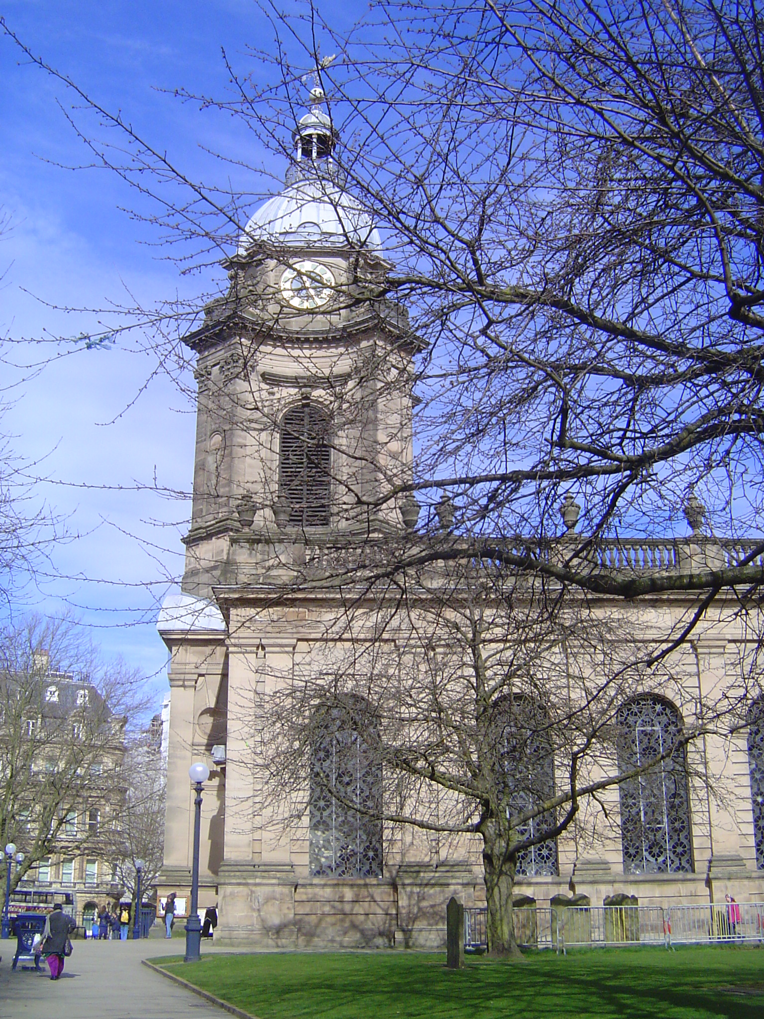 You have to love architect-speak: the church has a "tremendous bell-stage with four deeply concave sides running to paired Corinthian piers