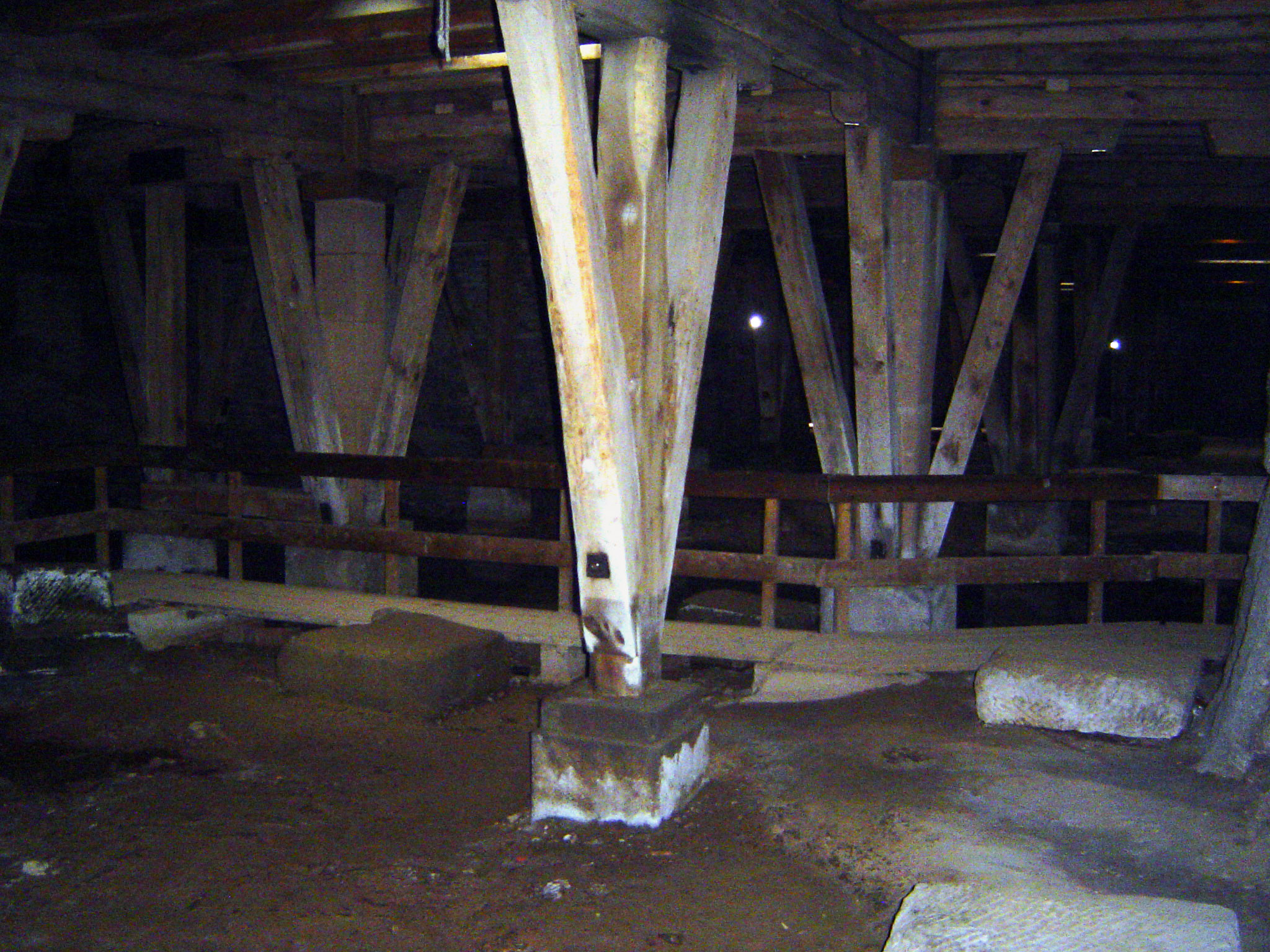 Below the arena is a dank basement, reminiscent of the tunnels under Rome's Colosseum.