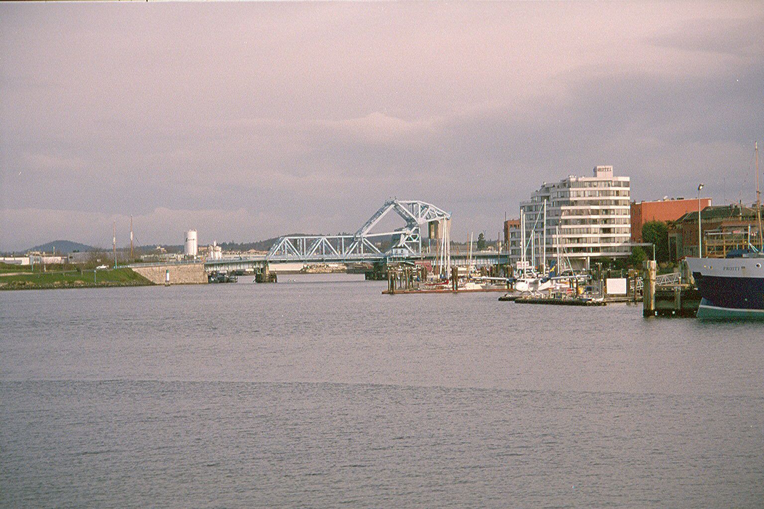 Continuing to the right into the Inner Harbour. Beyond the Johnson St. drawbridge lies a chain of waters—Upper Harbour, Selkirk Water, The G