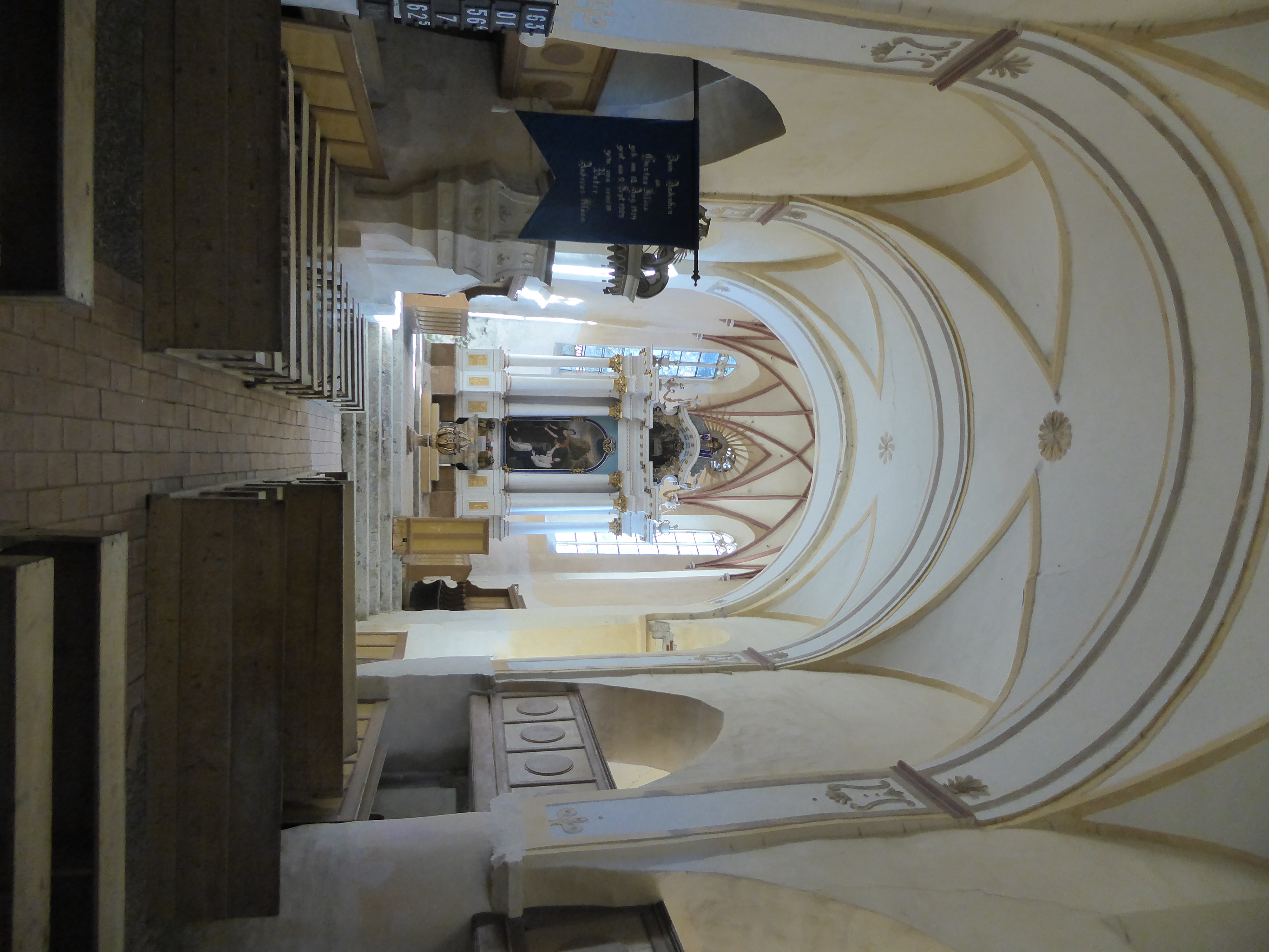 The nave and altar are in good shape.