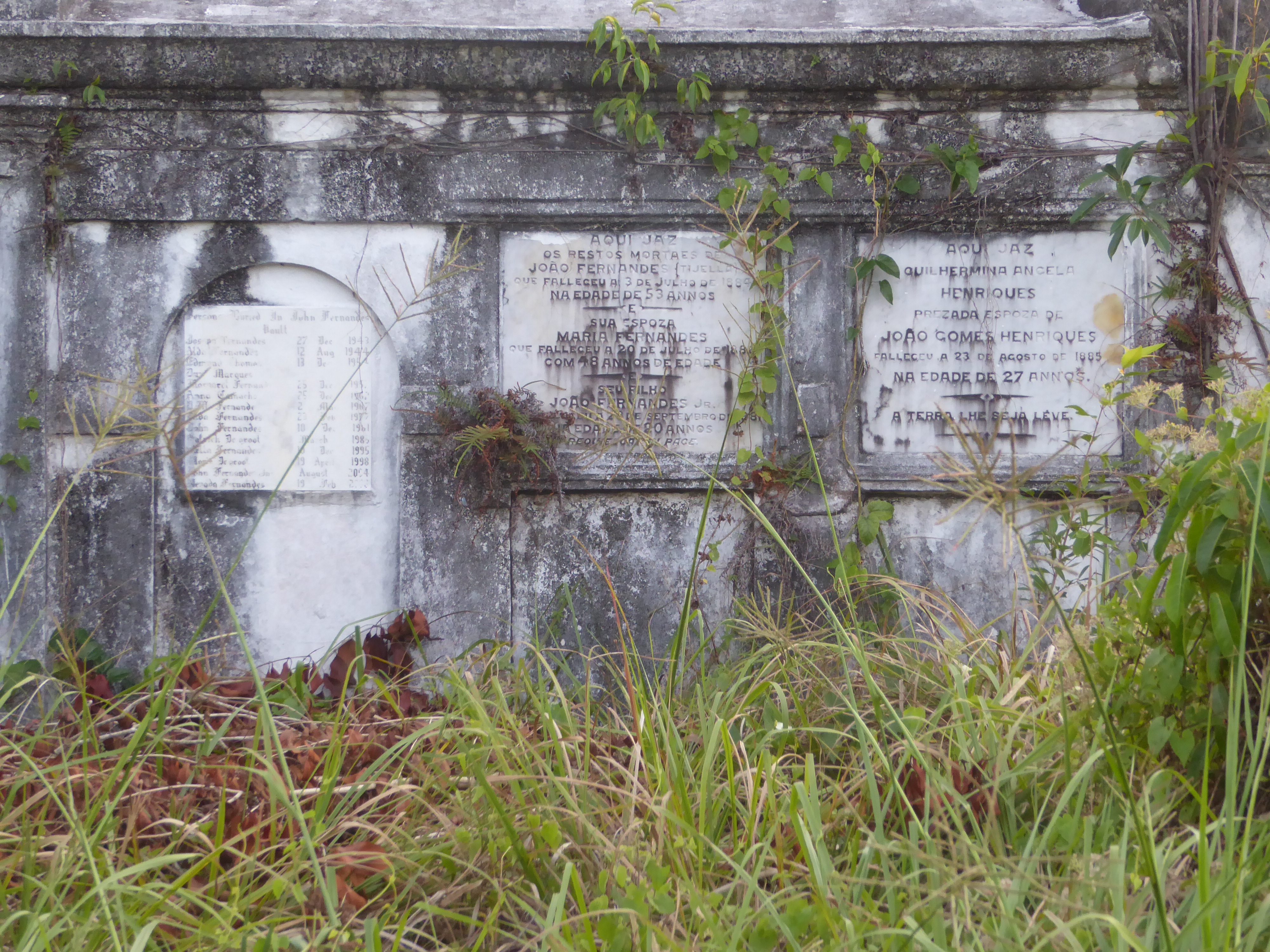 It's the John Fernandes Vault, named for a man who died in 1884 at 53. As late as 2008, his descendants were being placed and memorialized h