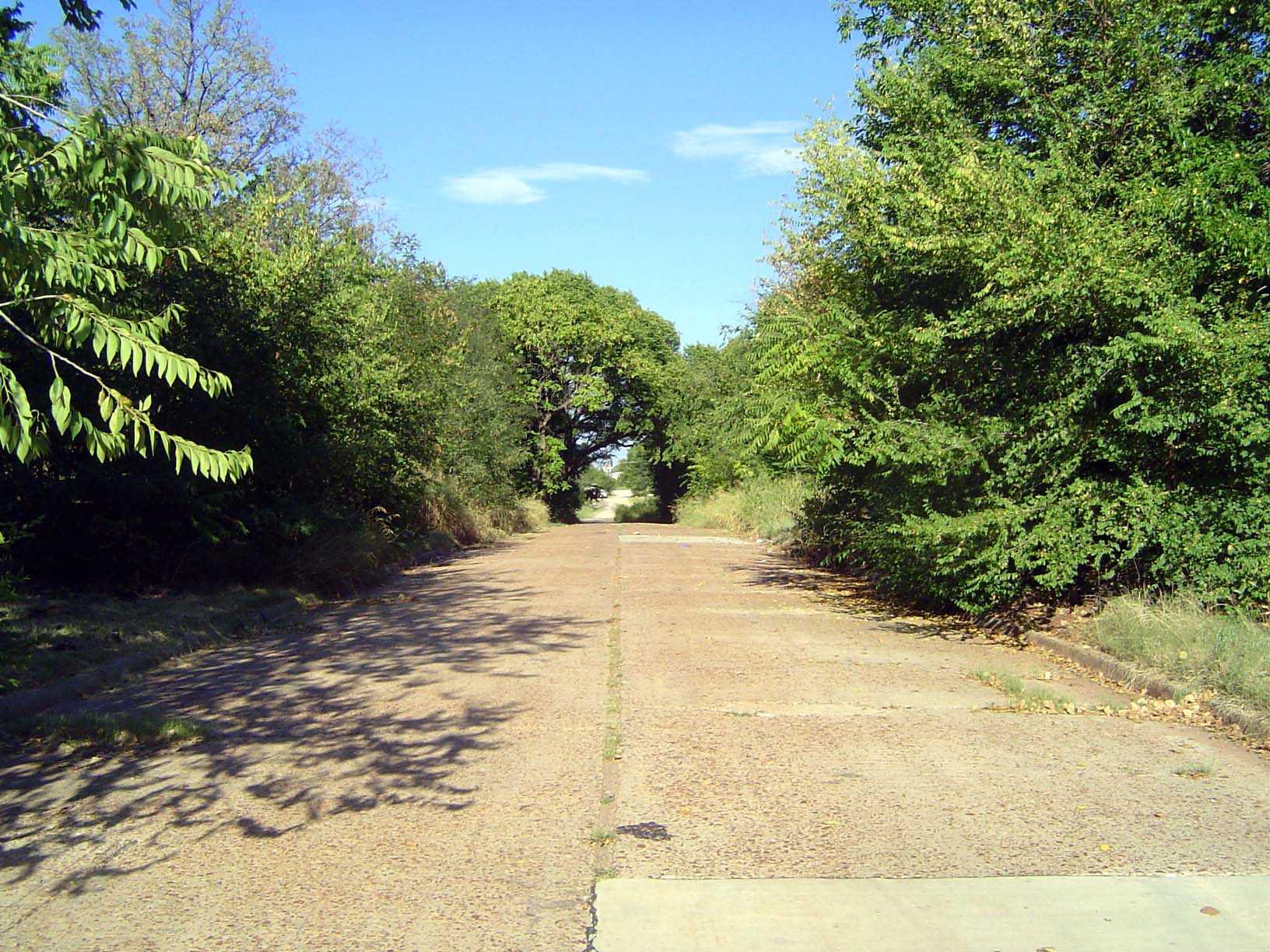 First Street, with every house gone since the 1970s.