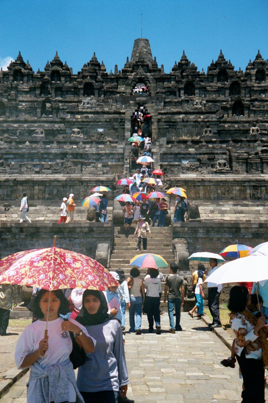 Mid-day, there's a scramble from bottom to top and back again.