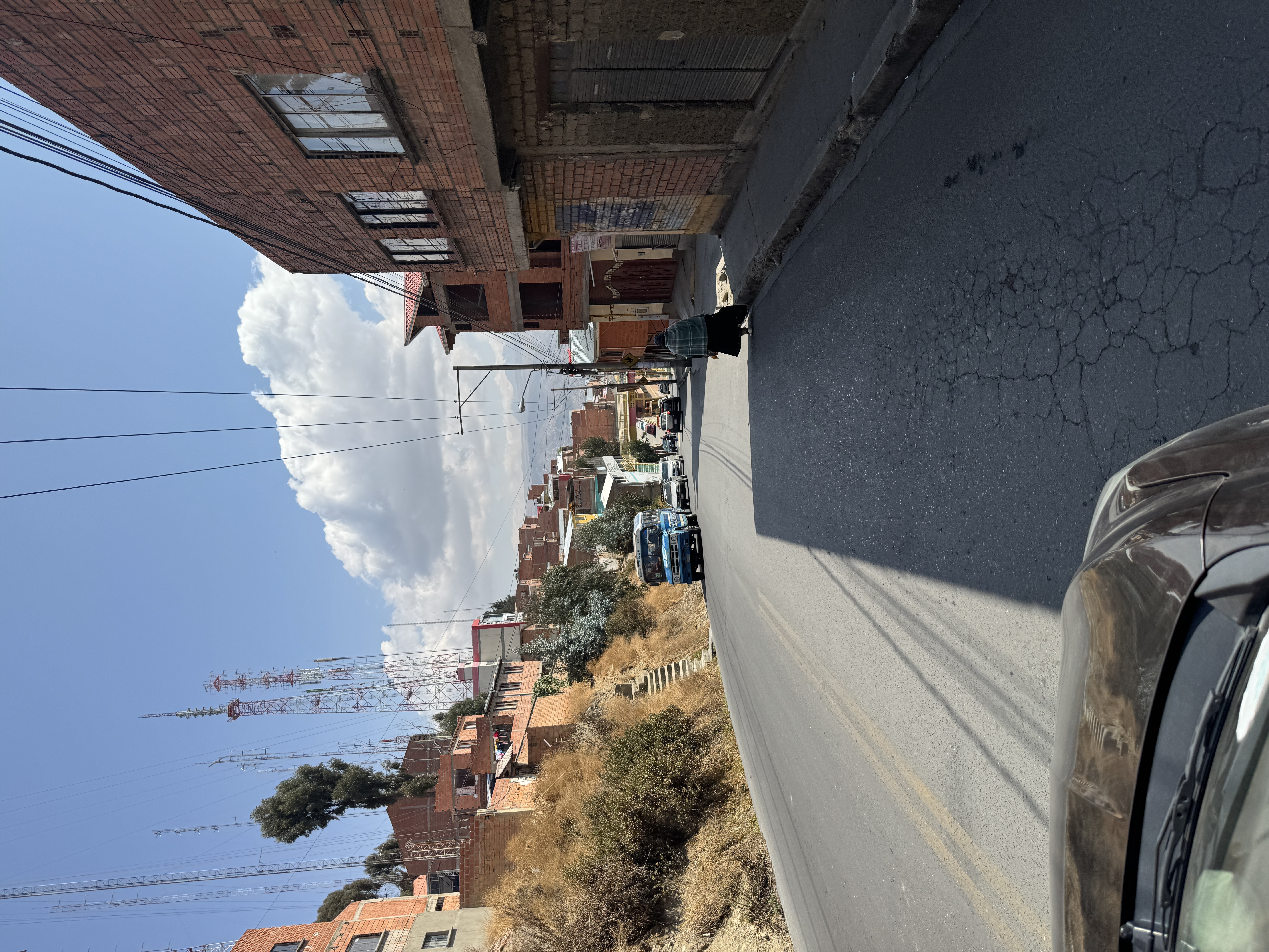 But here's the fun.  A bit over a mile from the airport runway, El Alto's plateau drops off into a canyon fit for Dante.  The taxi heads dow