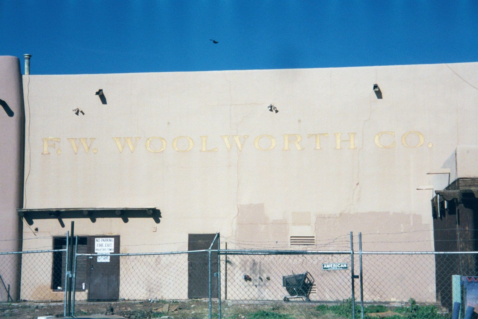 Thus arose Santa Fe-style gas stations and grocery stores. Here's a Woolworth's driven from the plaza by skyrocketing rents.