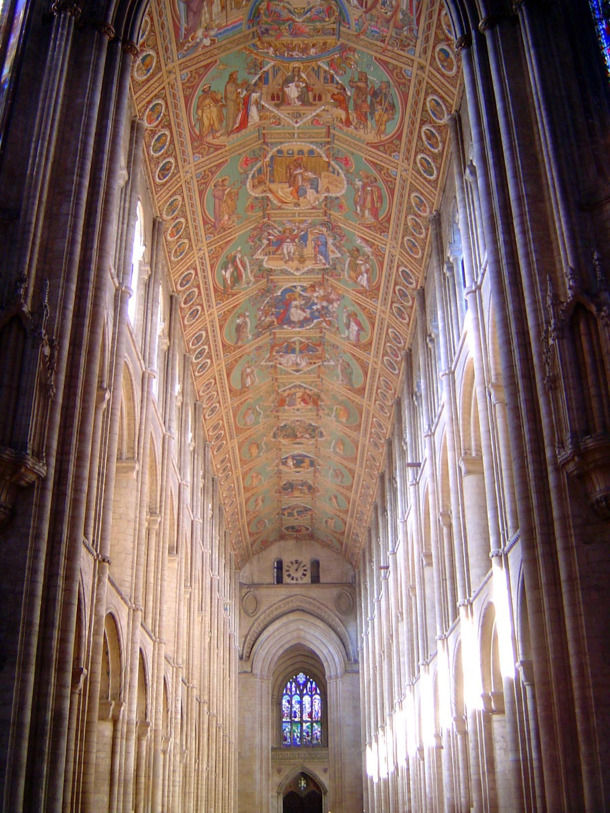 The nave from the east end. The proportion of pier to triforium to clerestory is 6:5:4.