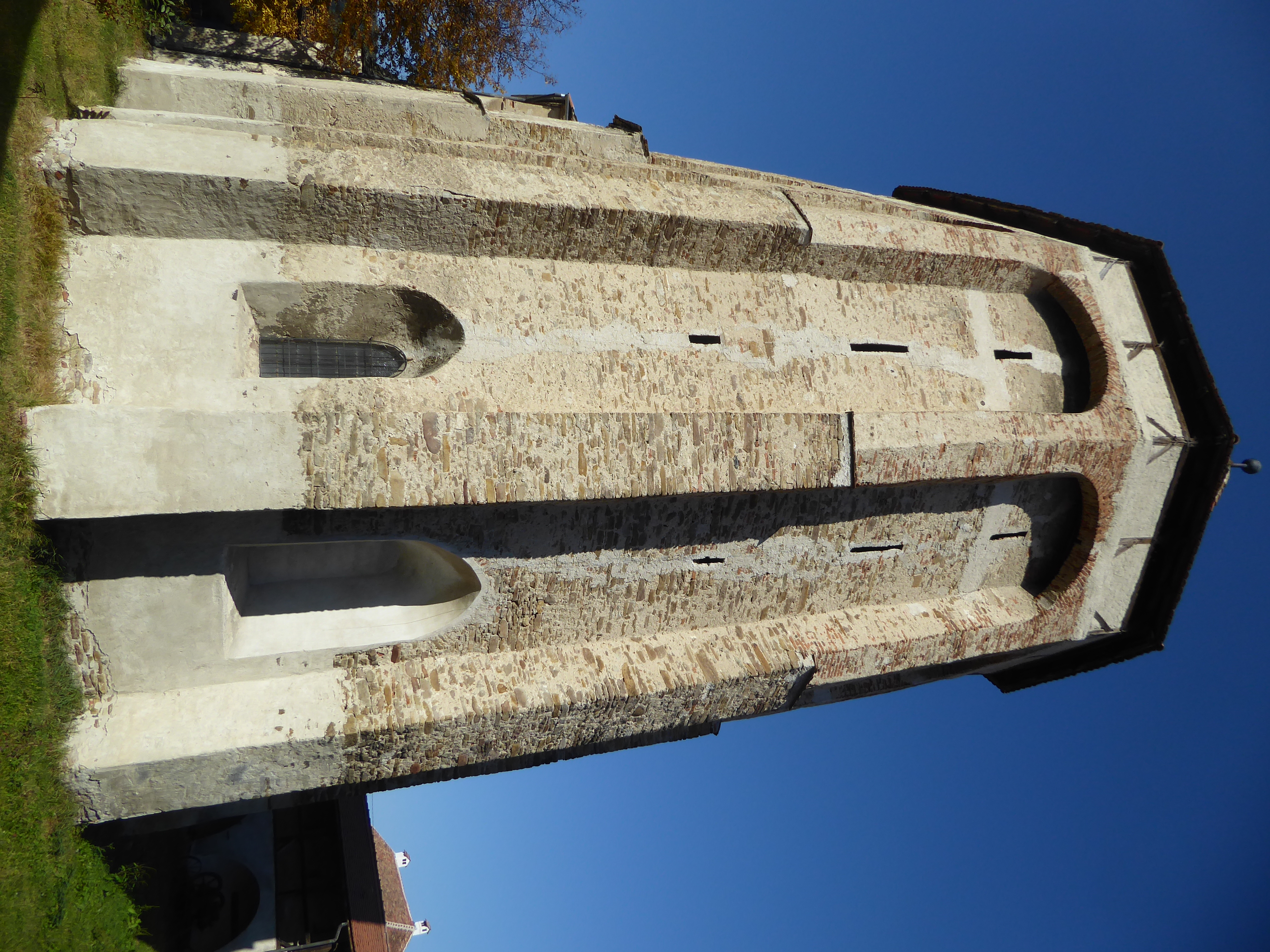 The narrow end of the fortress tower.