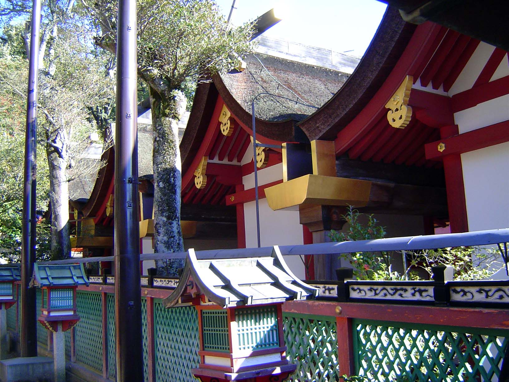 Rear view. Traditionally, the shrines were rebuilt every 20 years, regardless of their condition. They are dedicated to the Shinto god Ama-n