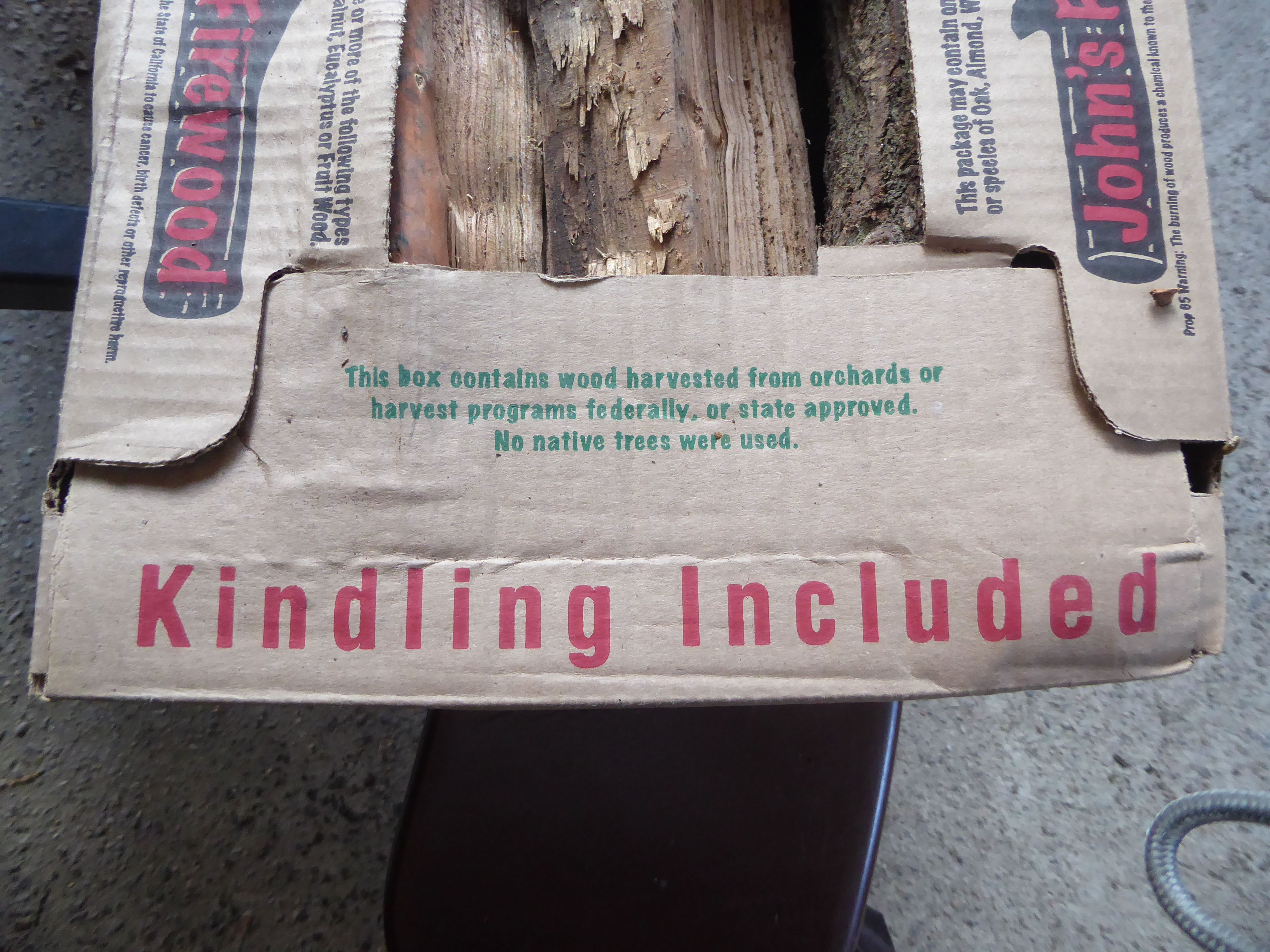 We can talk about it over a campfire. Trouble is, we have to buy the firewood, and we wouldn't dream of using the dying local trees. We buy