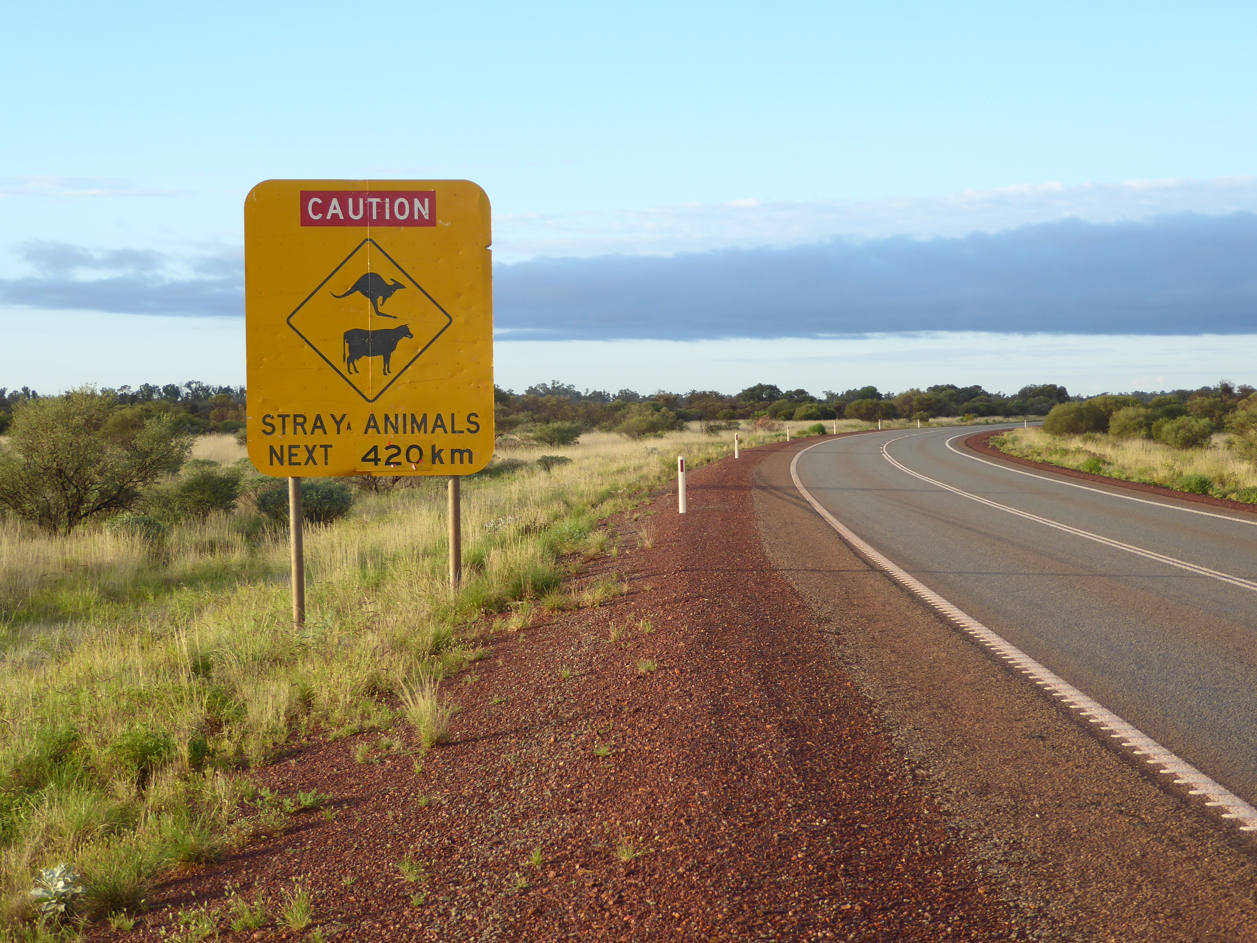 After Newman it continues north to to Port Hedland, then bears easterly to Wyndham. Two thousand miles end to end: keep your eyes open.