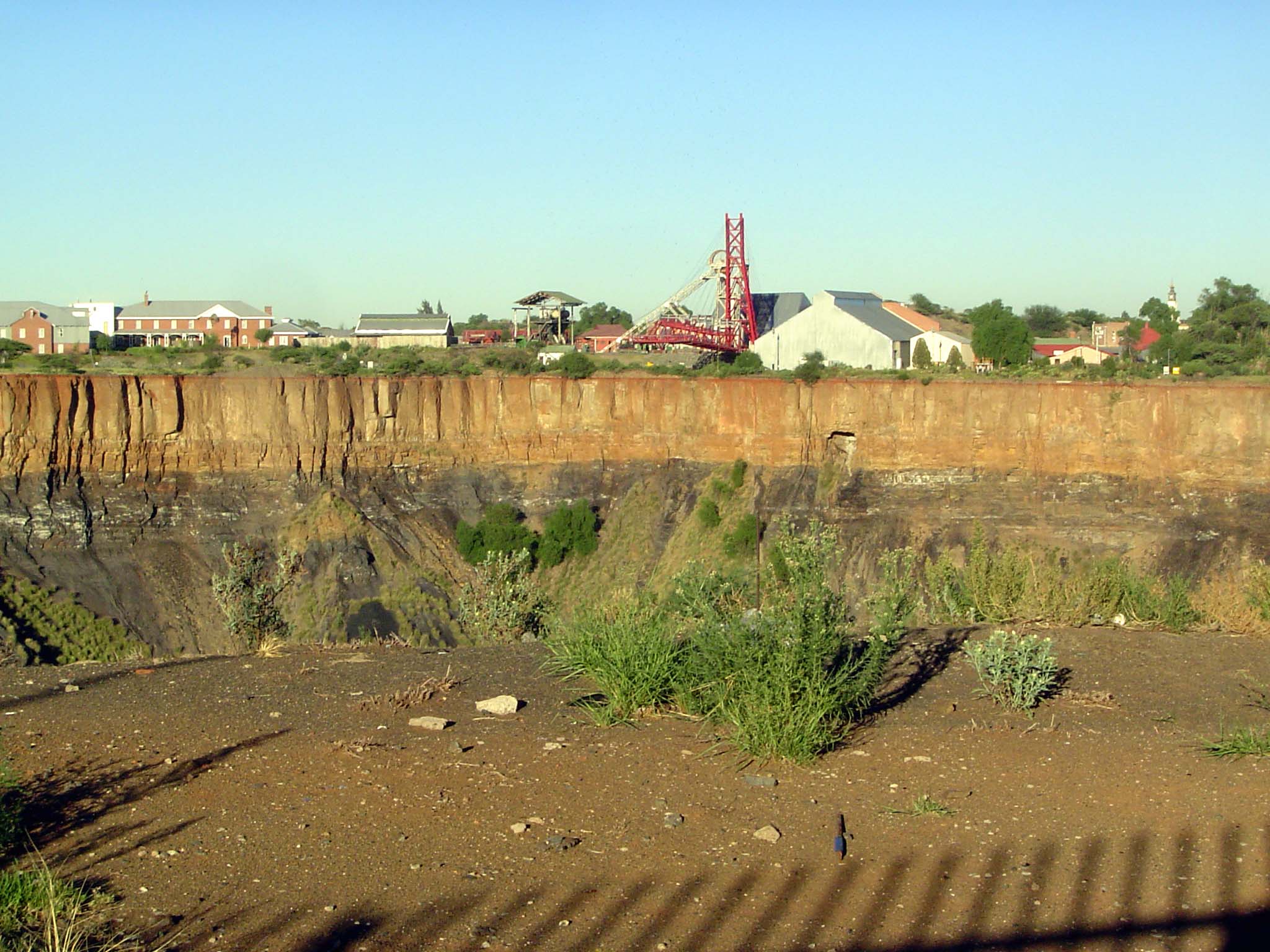 Another view of the hole, formally the Kimberley Mine. It started out as a hill, but a rush began in 1871. Two years later a town had sprung