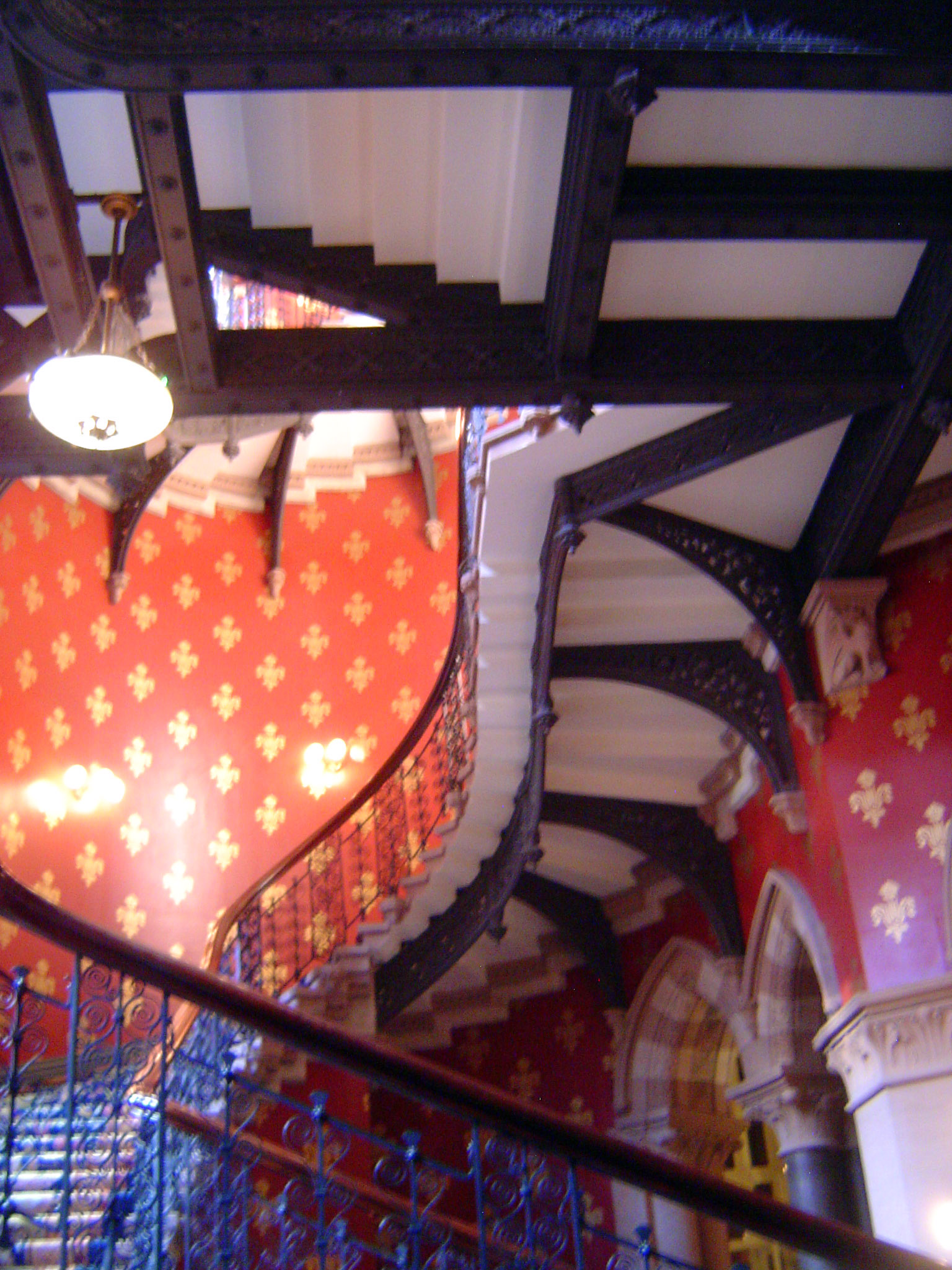 An upper level of the staircase.