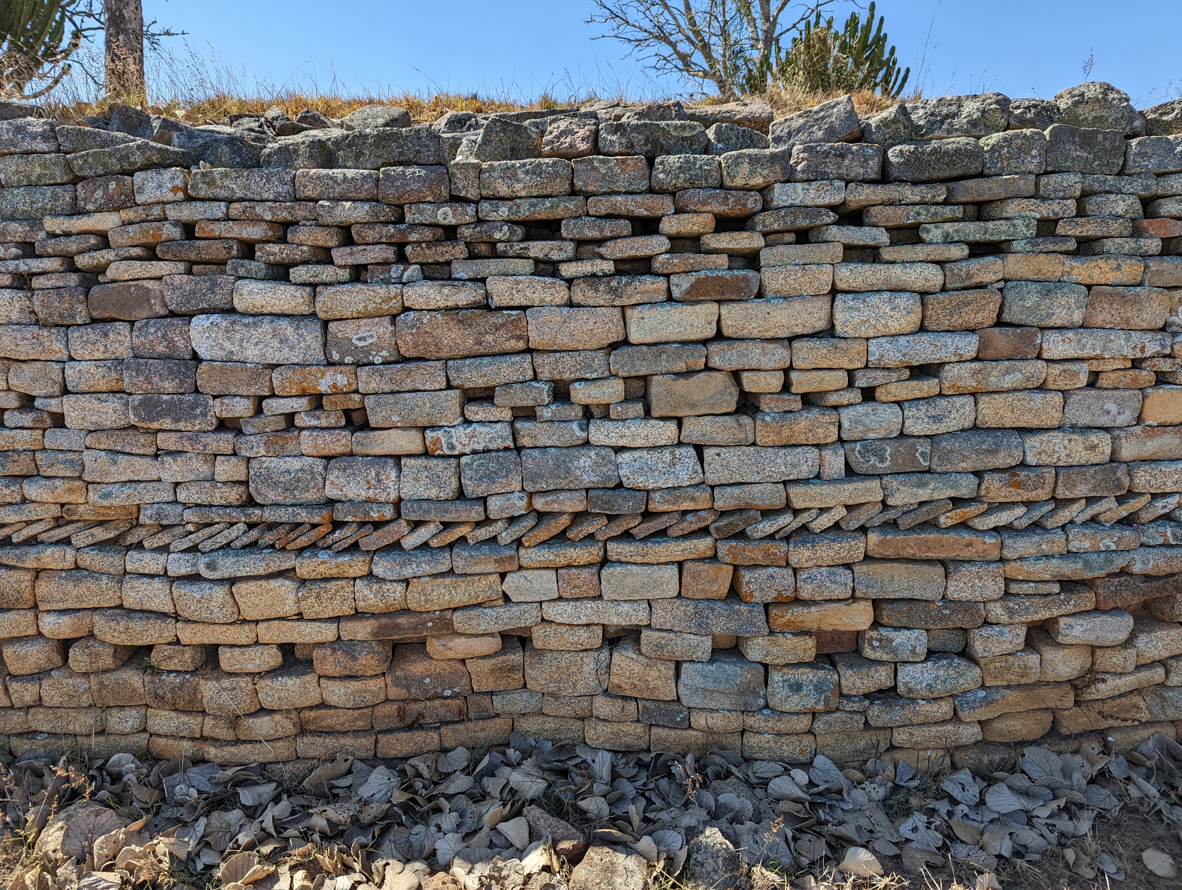 Here, from a separate and probably rebuilt platform is a clear display of Danongombe's chessboard and herringbone patterns.