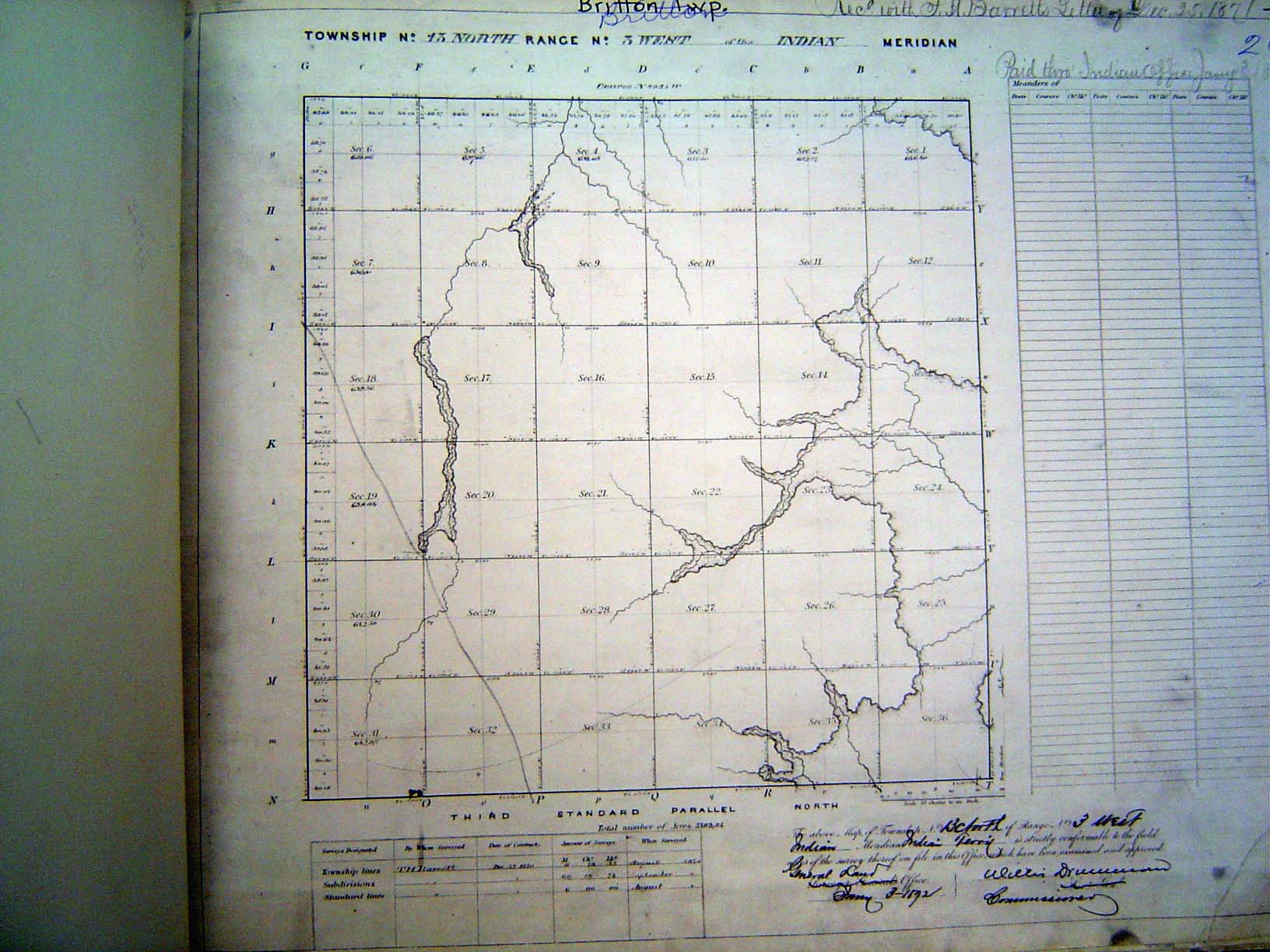 The last picture was taken from exactly the midpoint of the bottom line of this township plat, which is dated 1872. As you can see, the town
