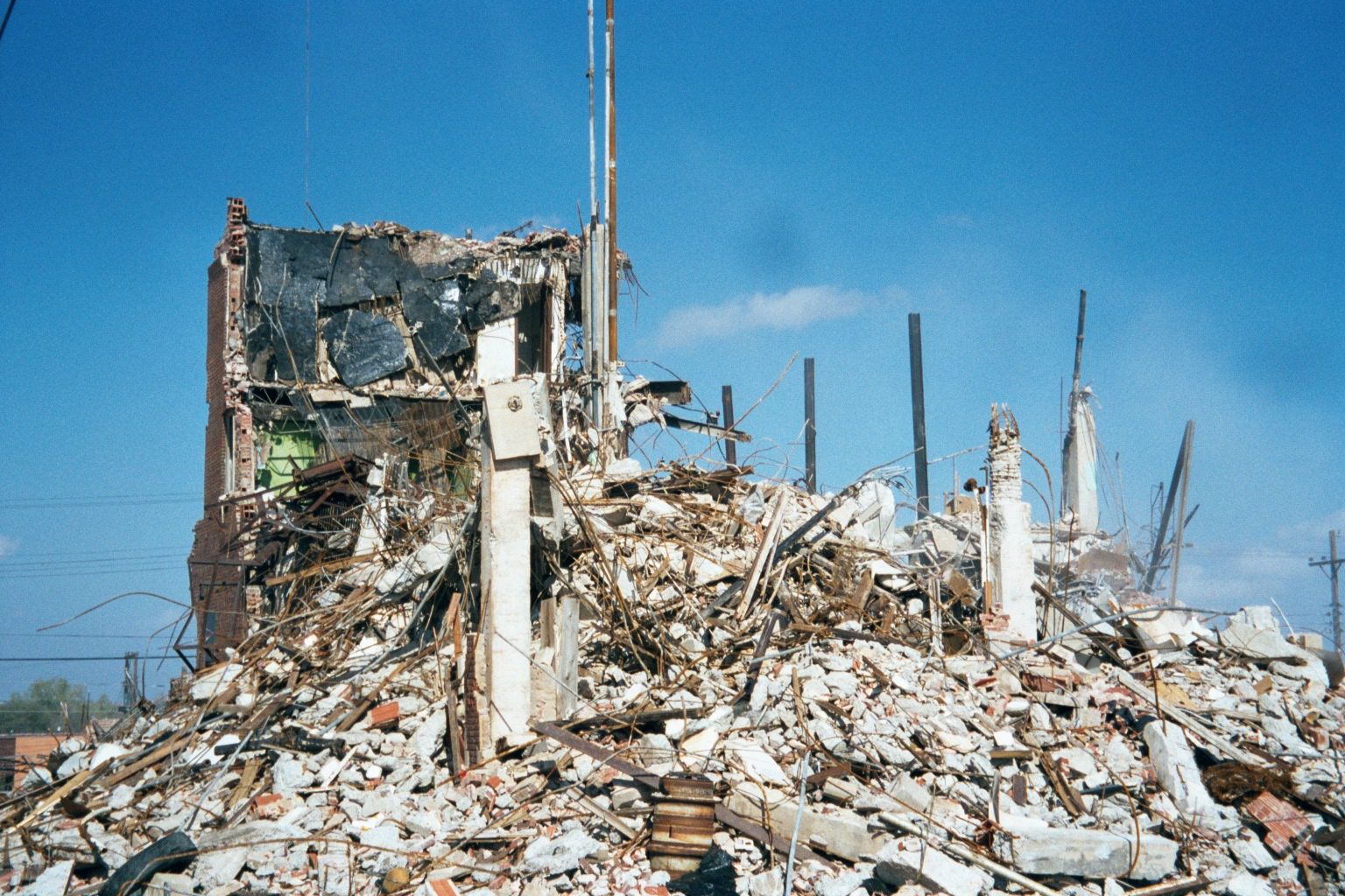 Clinton used to have a big old hotel, closed for many years. In 2000, it was brought down.