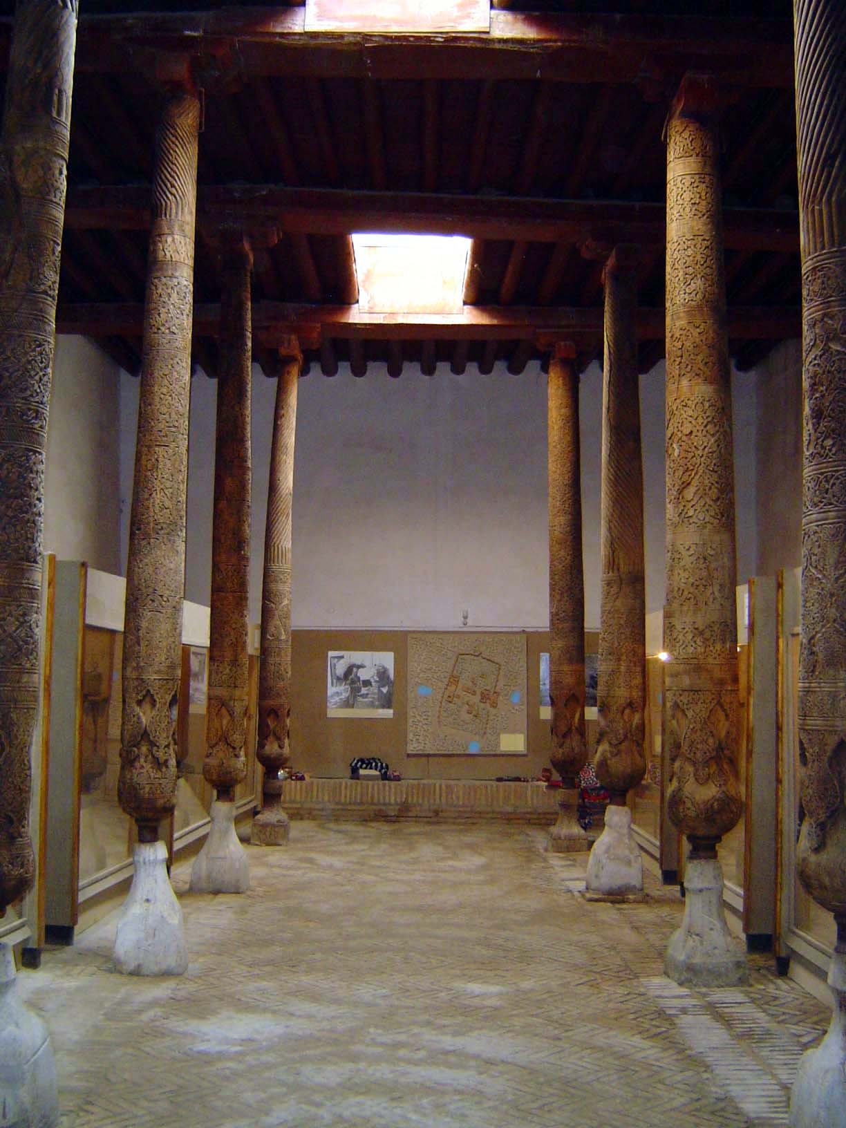 Most of the rooms off the courtyard are closed, but this one is open and used as a gallery.