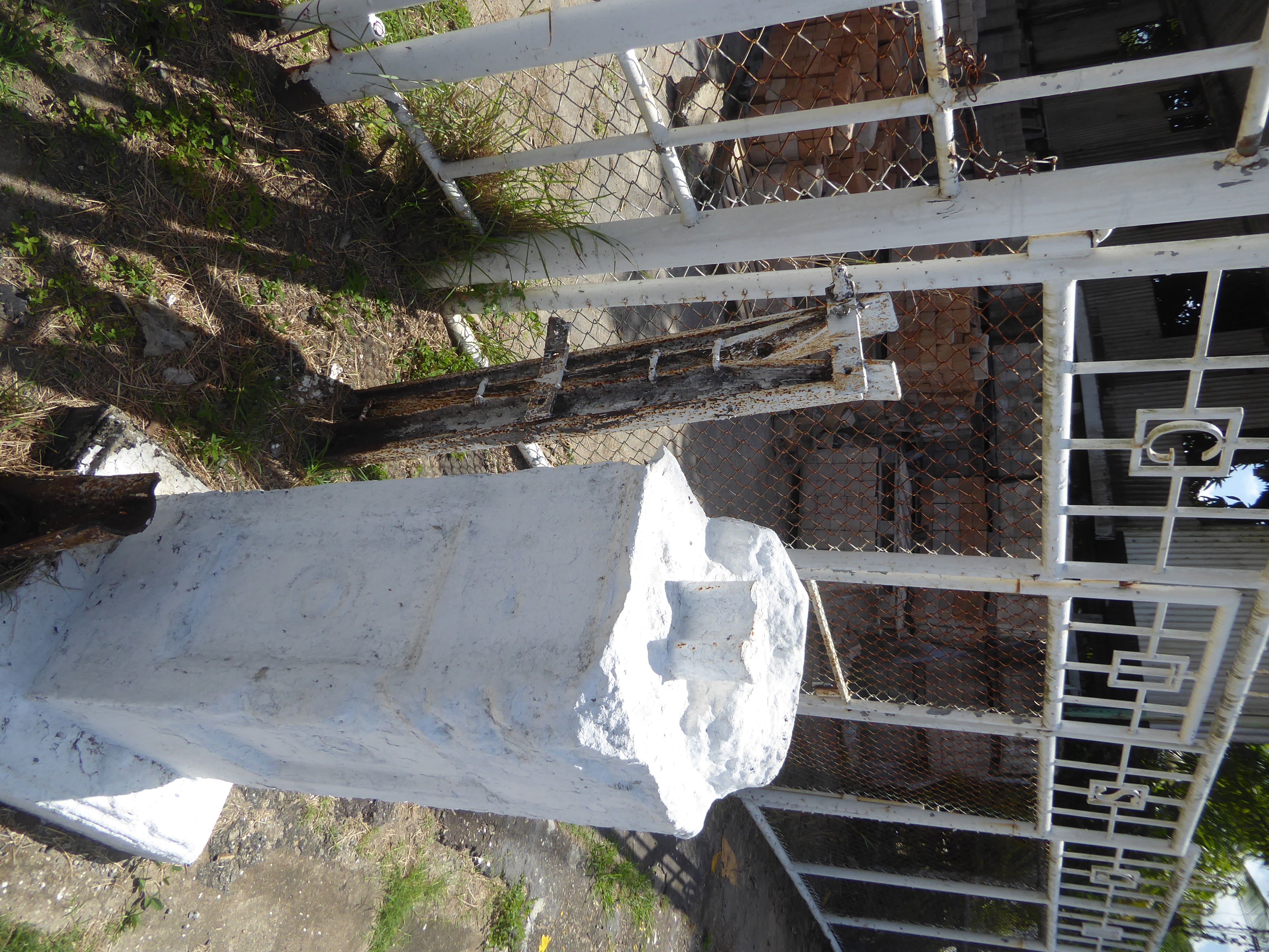 A bit of leftover rail, along with the plausible initials of the Guyana Transportation Service.