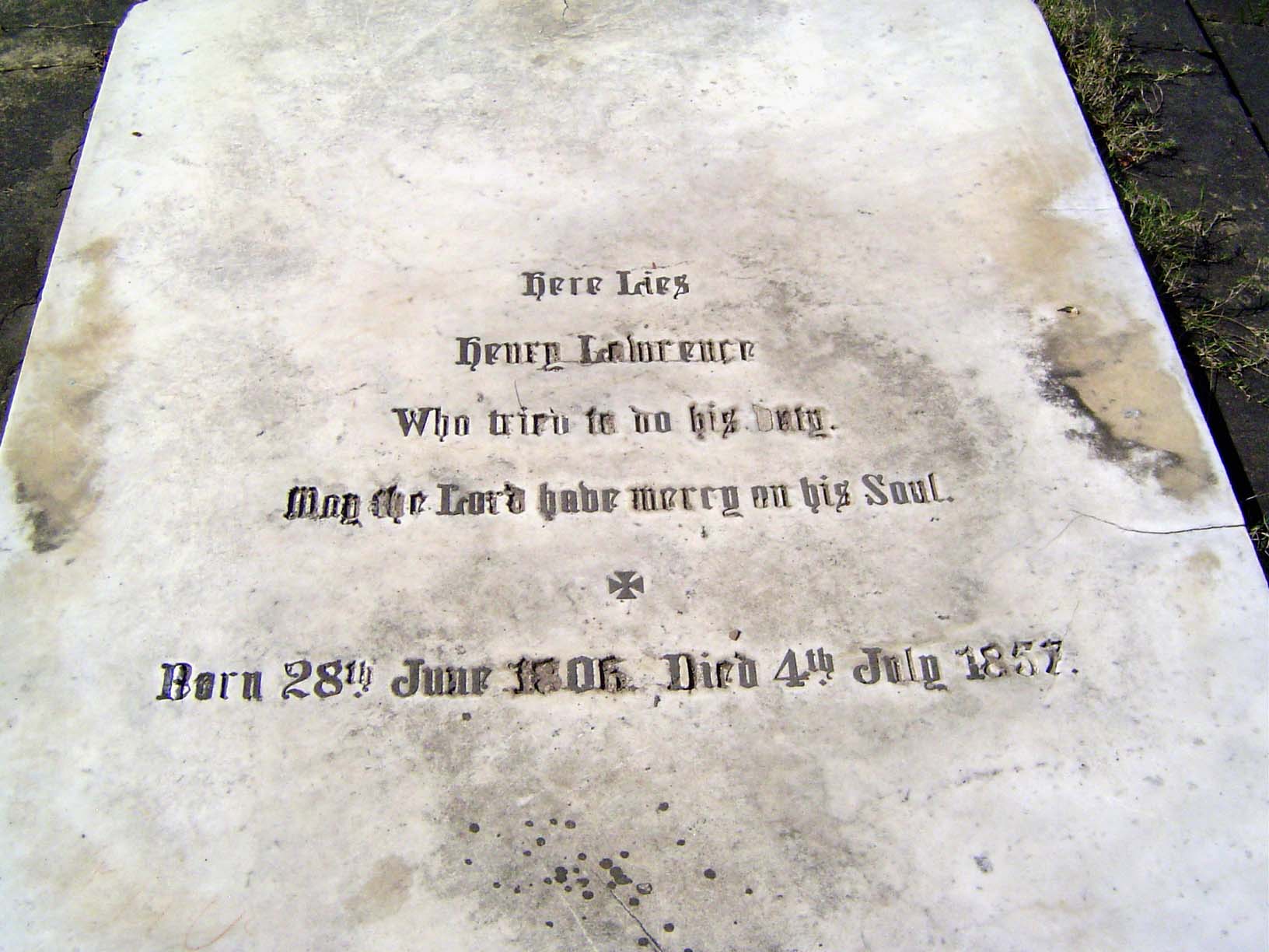 The famous epitaph.