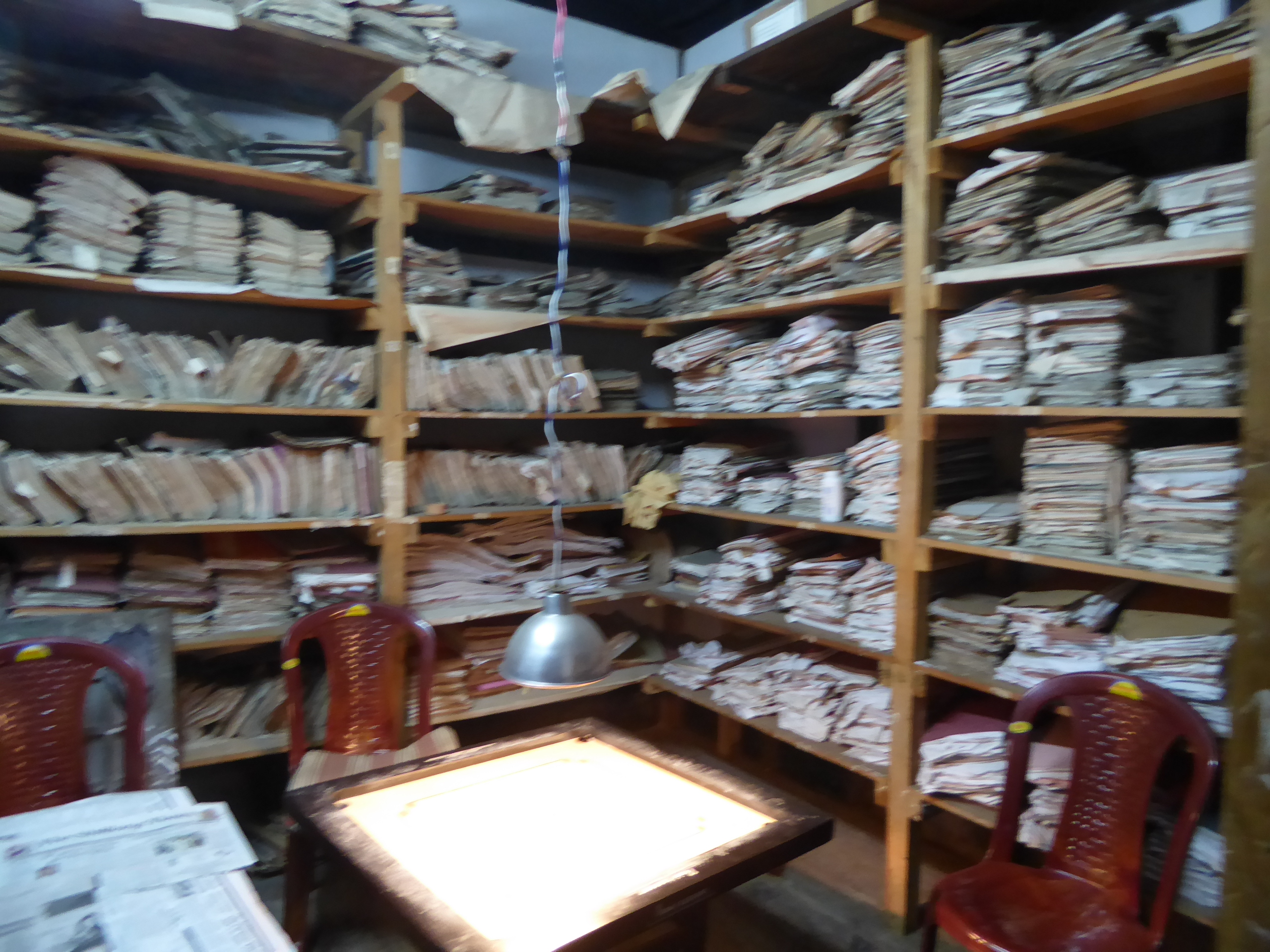 On the fly: a record room that's absolutely vintage India.