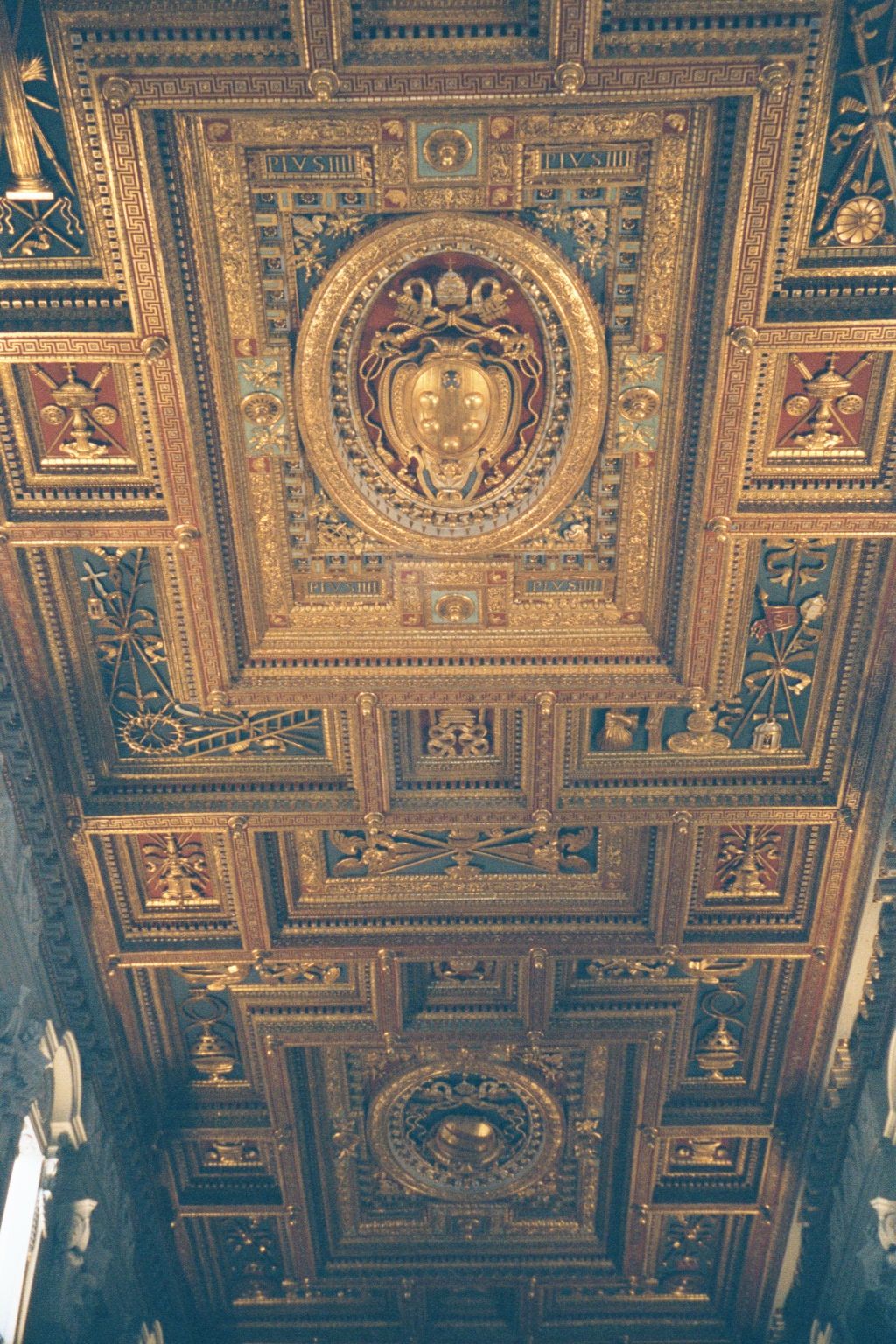 The grand ceiling of St. John the Lateran, the cathedral of Rome.