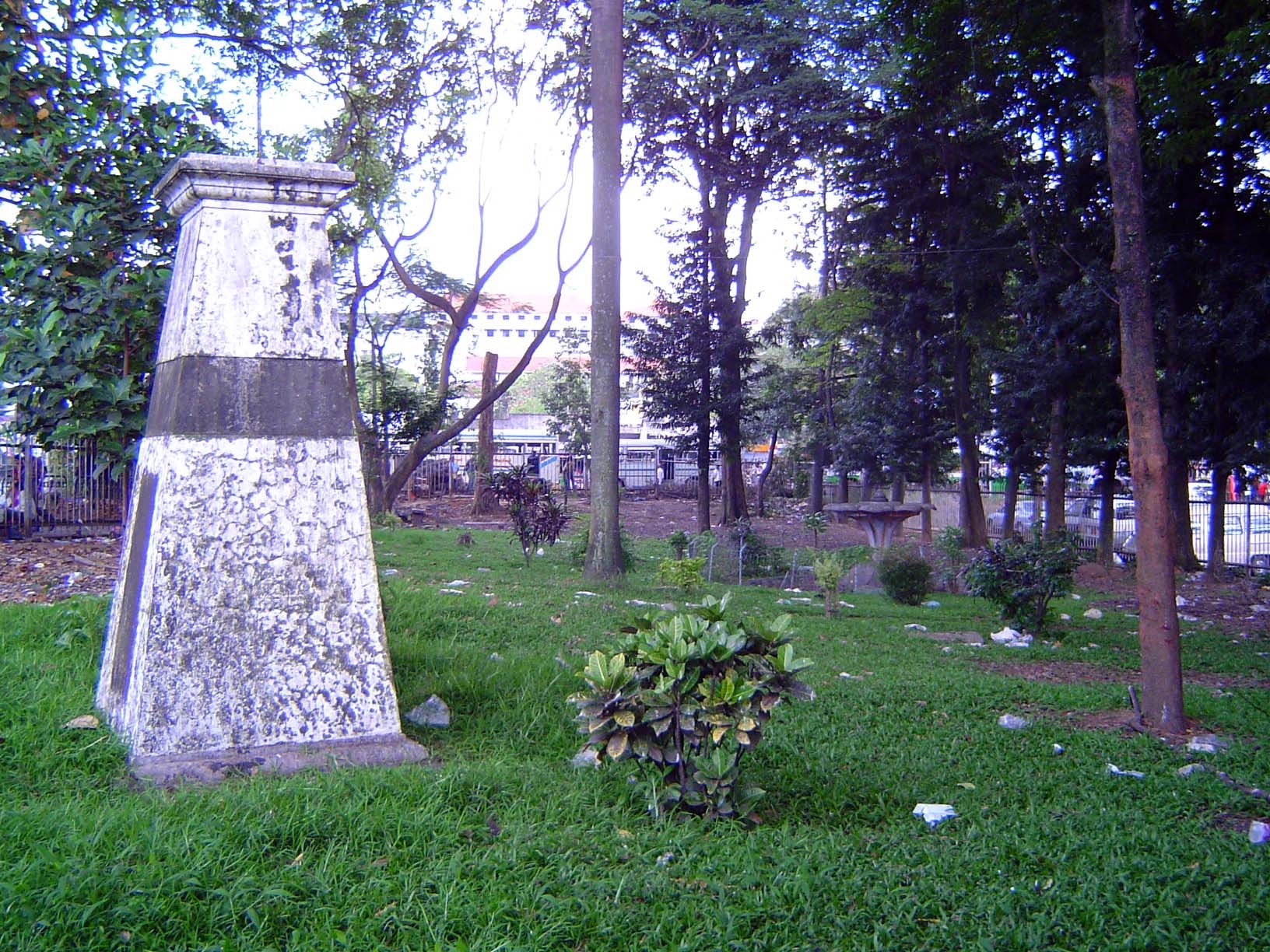 The stripped-bare monument to Henry Byrde 1837-1907. With a military background, serving in the Crimea and later as Commandant of the Ceylon
