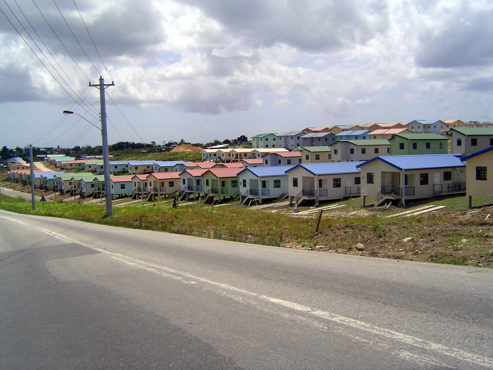 Typical new housing nearby.