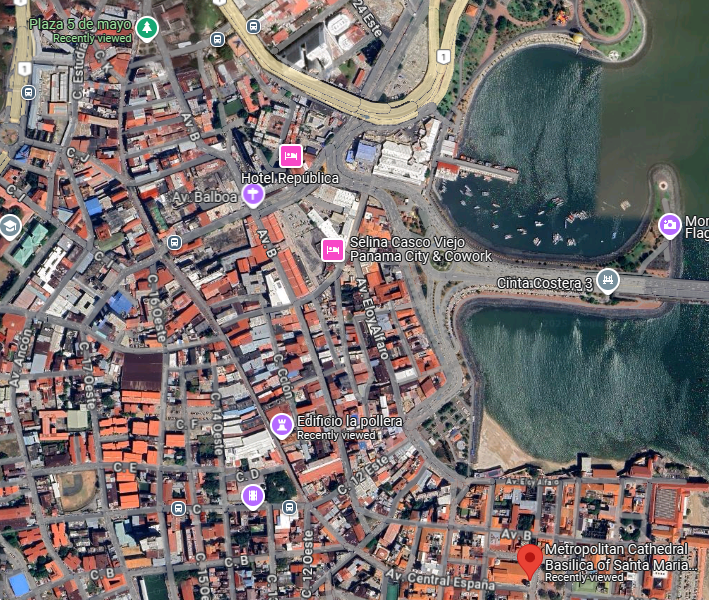 We will at the lower right, and we will end up at the upper left Plaza 5 de Mayo.