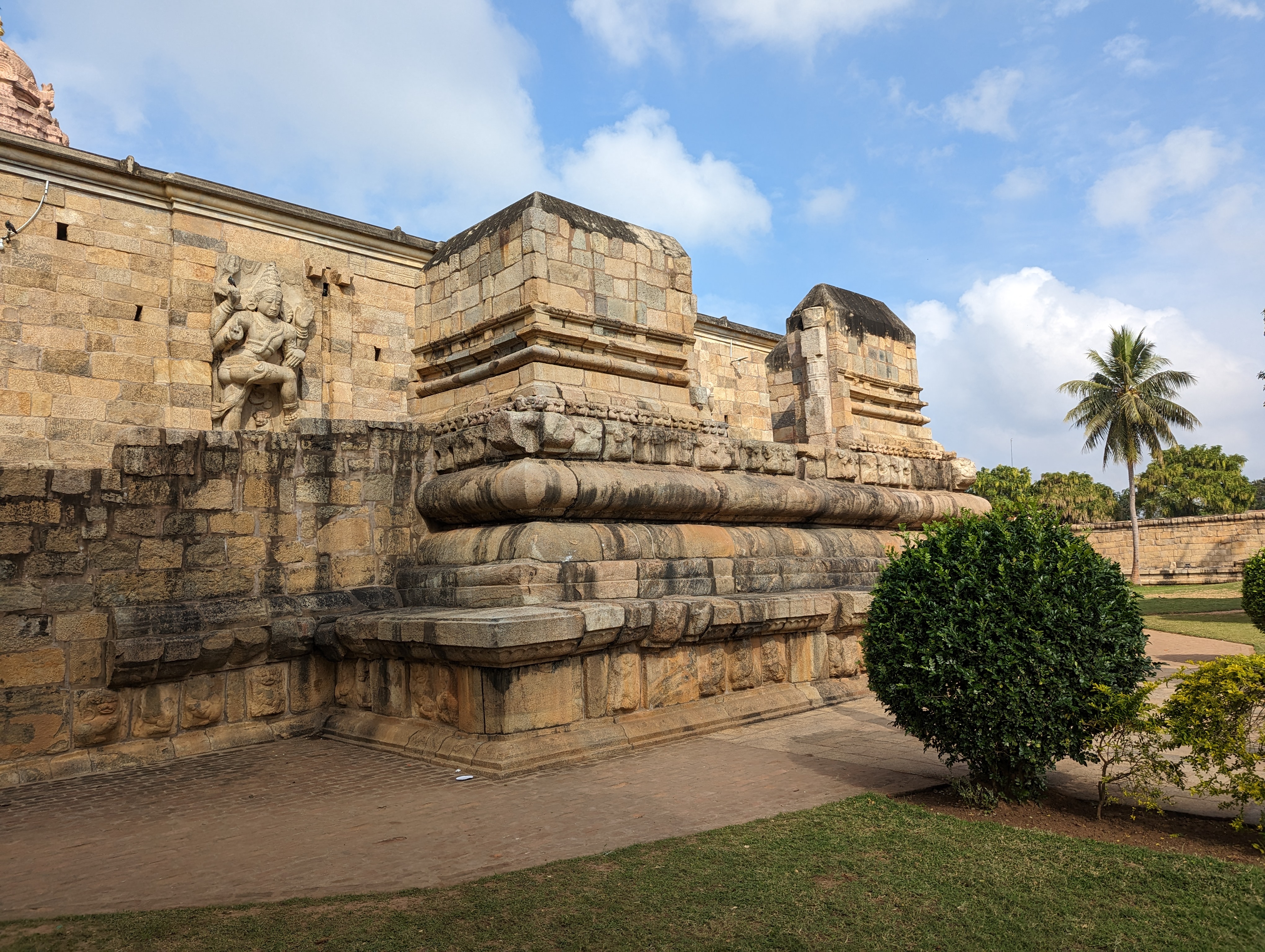 The temple base or upapatha comprises a stack of traditional elements, each layer with a name.  The bottom layer is the upana, for example,