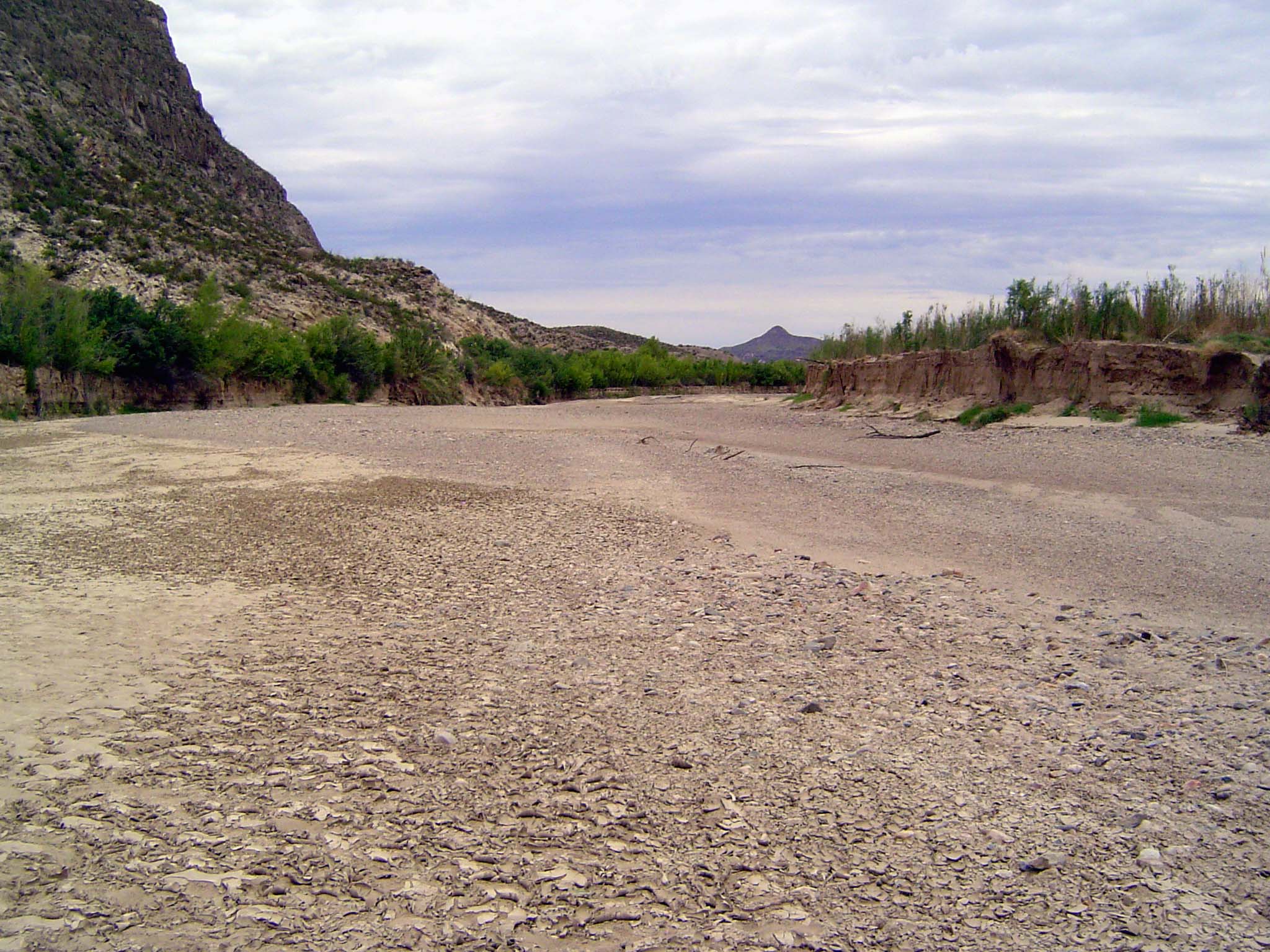 At the mouth of the canyon, Terlingua Creek comes in from the northwest. Or does from time to time.