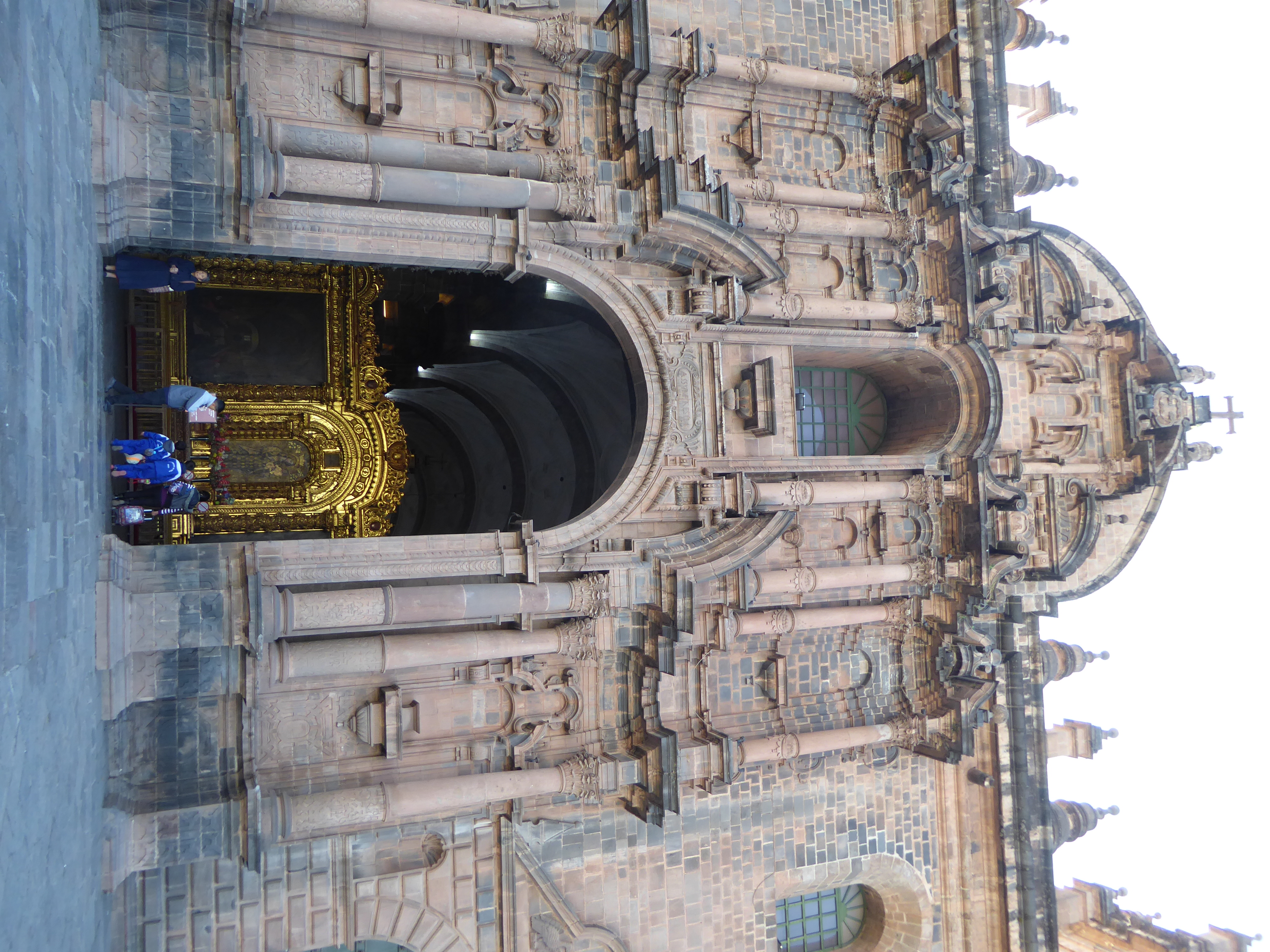Lots of guards wander the premises, ready to pounce on anyone with a camera. "Security" is their explanation. The main door of the cathedral