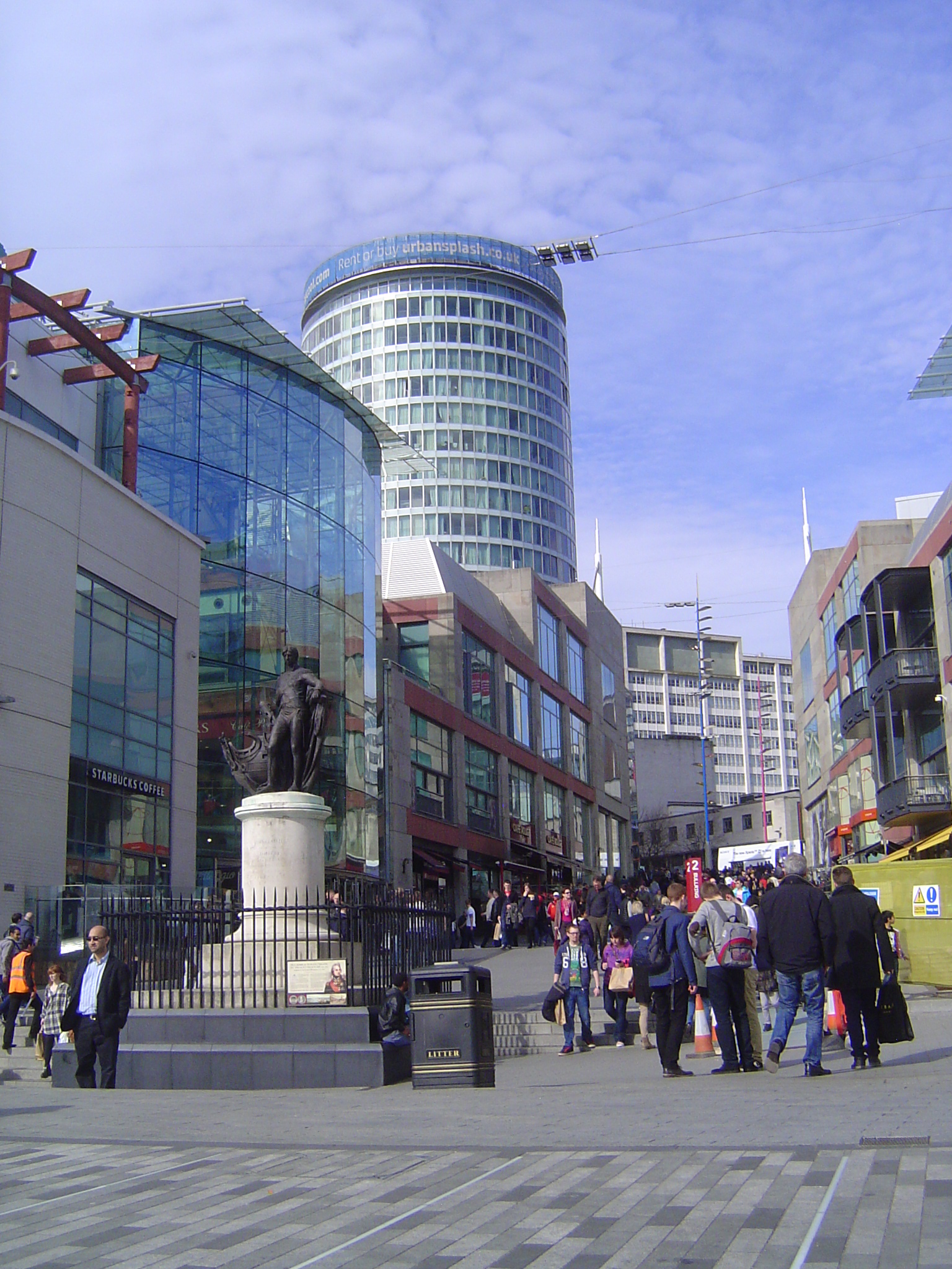 The sculptor was the eminent Richard Westmacott, but the statue has lost most of its elaborate base and now stands surrounded by a shopping