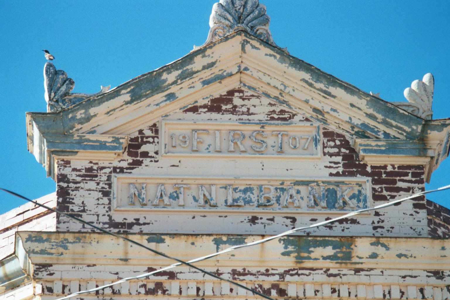 Close-up of the First Natnl Bank.