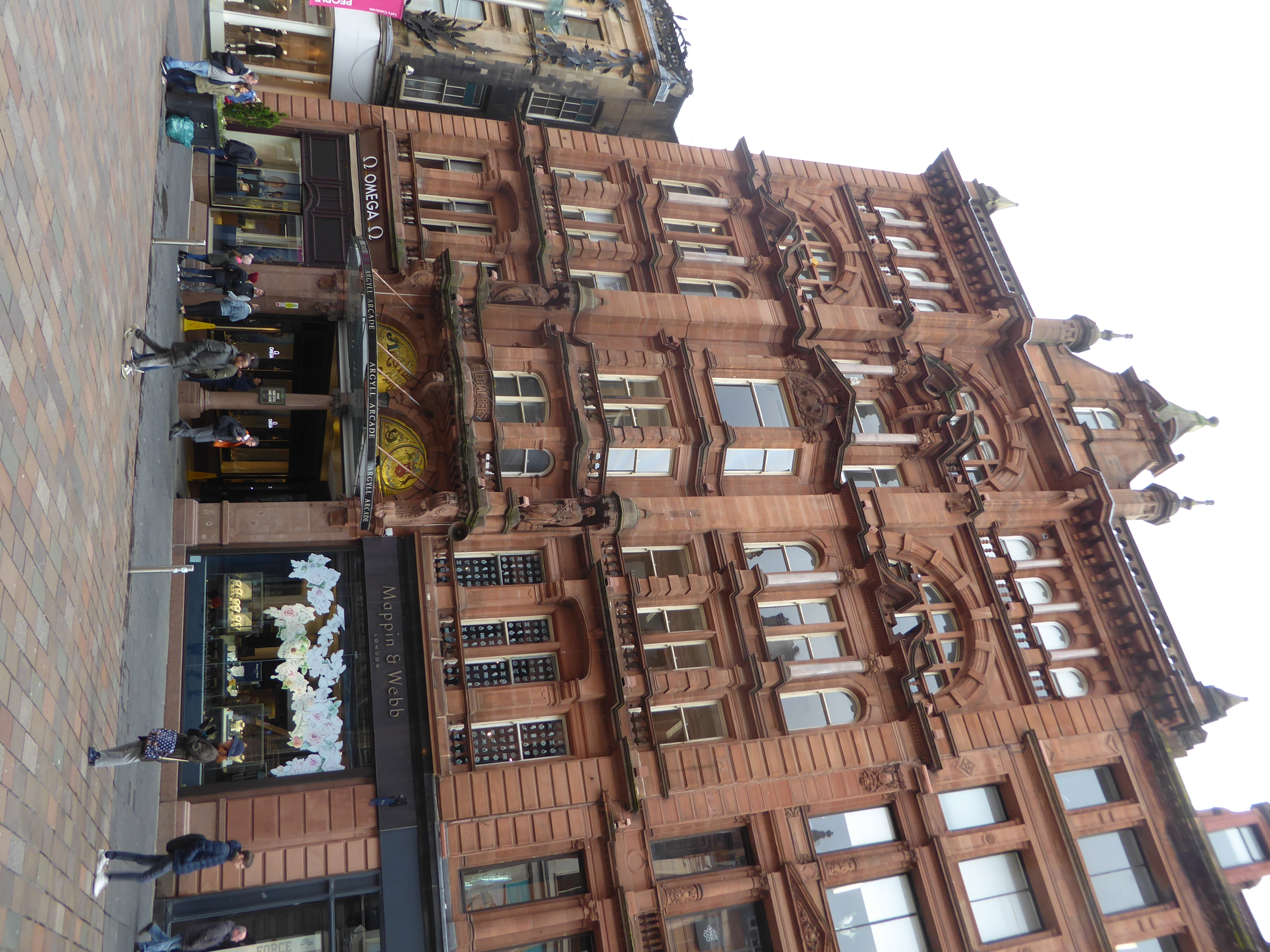 Here's the entrance to the arcade. Oddly, the buildings around it disappeared long ago and were replaced by this building, Argyle Chambers,
