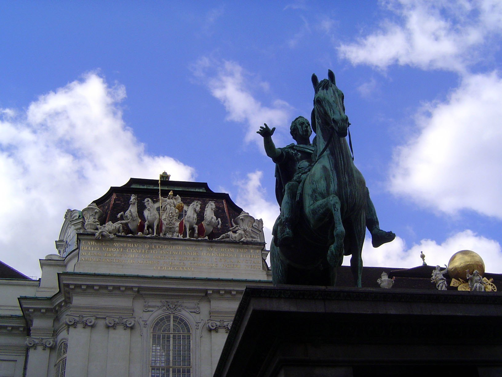 A minute's walk to the east and you're in the Josephsplatz, with an equestrian figure of Joseph II, son of Maria Theresa. In the background