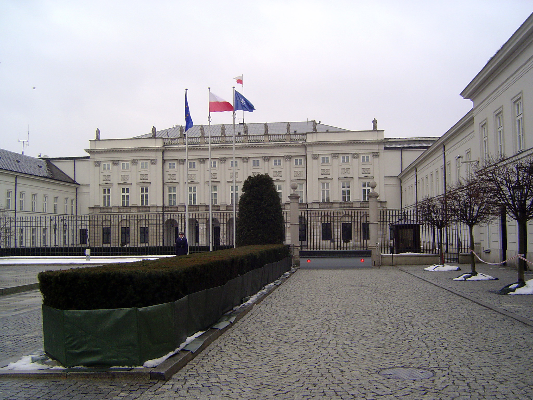 The Polish president's palace, as bland as can be, though with a long history involving lots of aristocratic families from once upon a time.