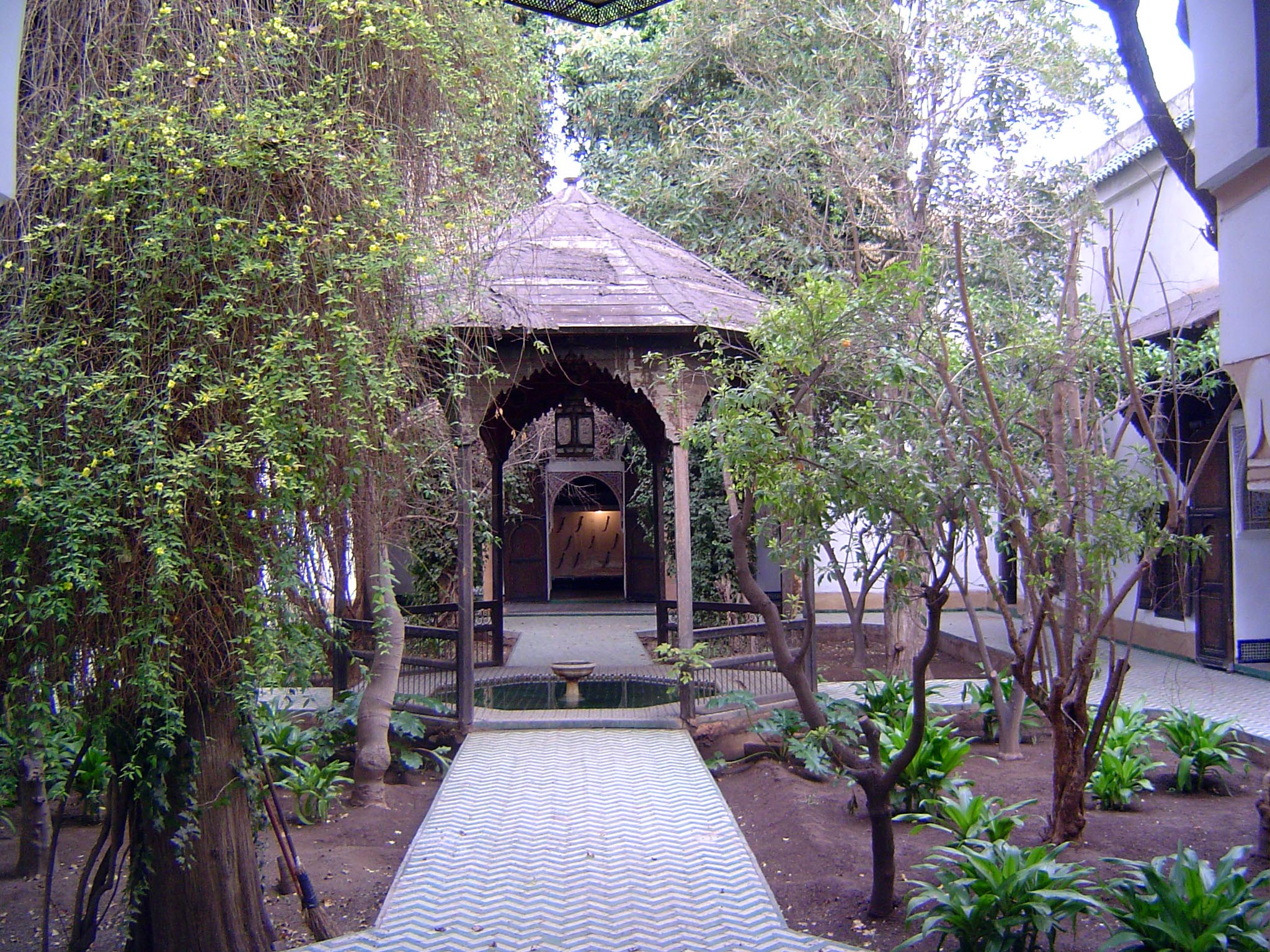 The garden courtyard.