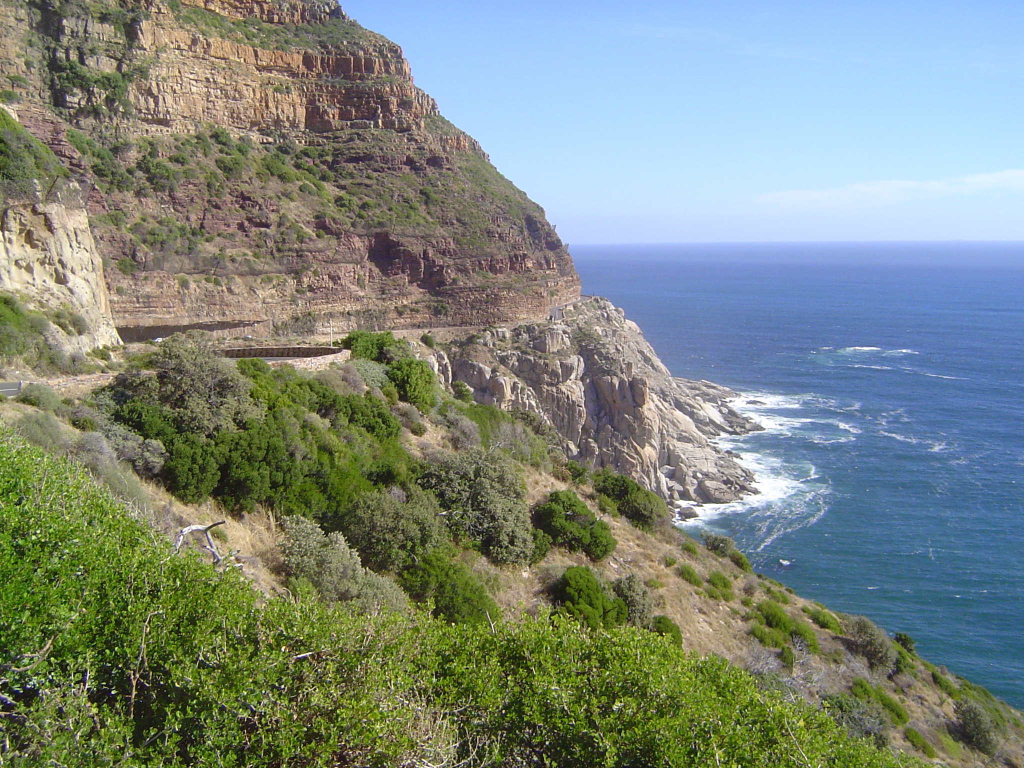We're winding up the west side of the peninsula. This is Chapman's Peak Drive, a spectacular road.