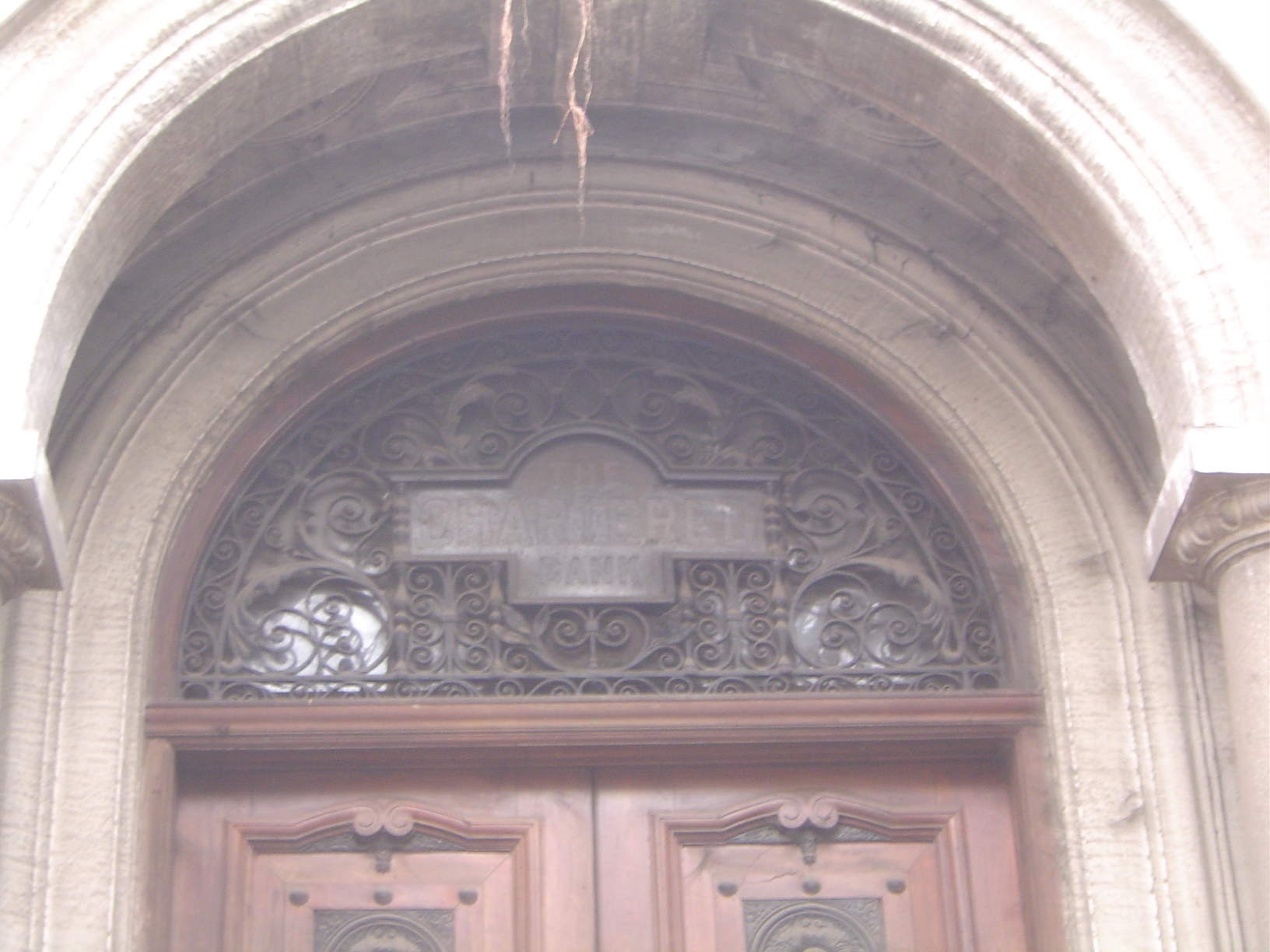 Entrance to the former Chartered Bank, now Standard Chartered.