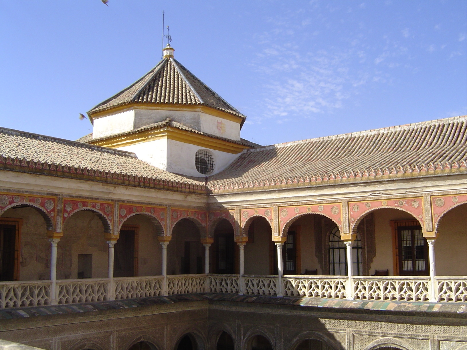 The courtyard of the Casa de Pilatos, with an octagonal dome copied from the Alhambra's Hall of the Two Sisters.