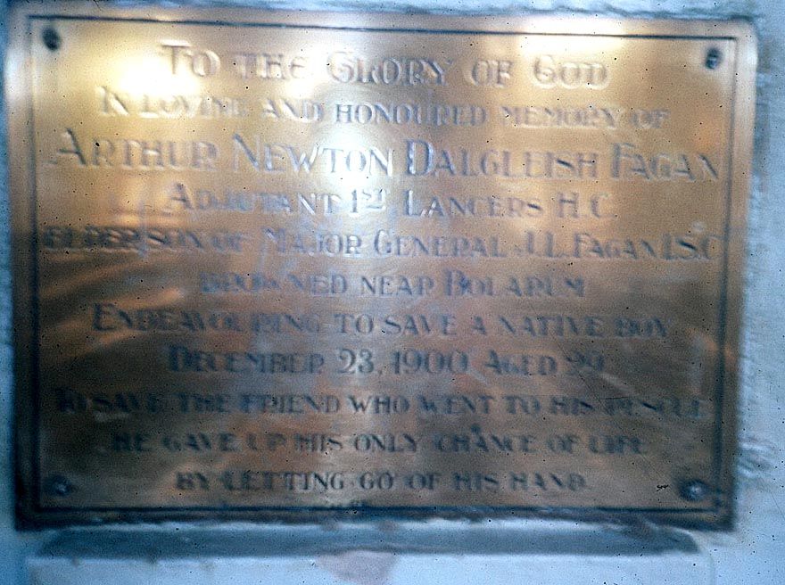 One of the many plaques on the Bolarum church walls.