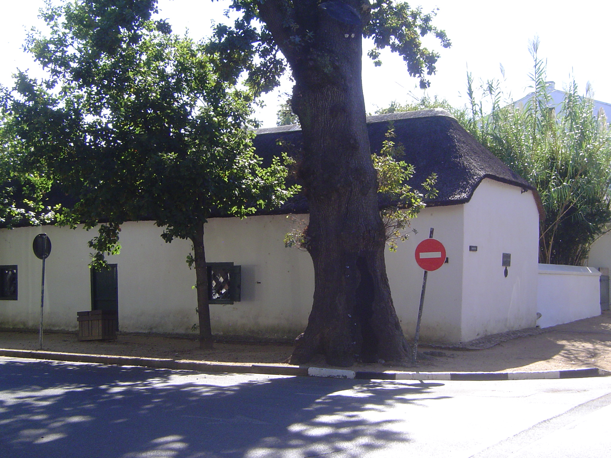 The Schreuderhuis, seen here from the street, was on land given to a VOC soldier. It's one of the oldest homes in the country but in 1970 wa