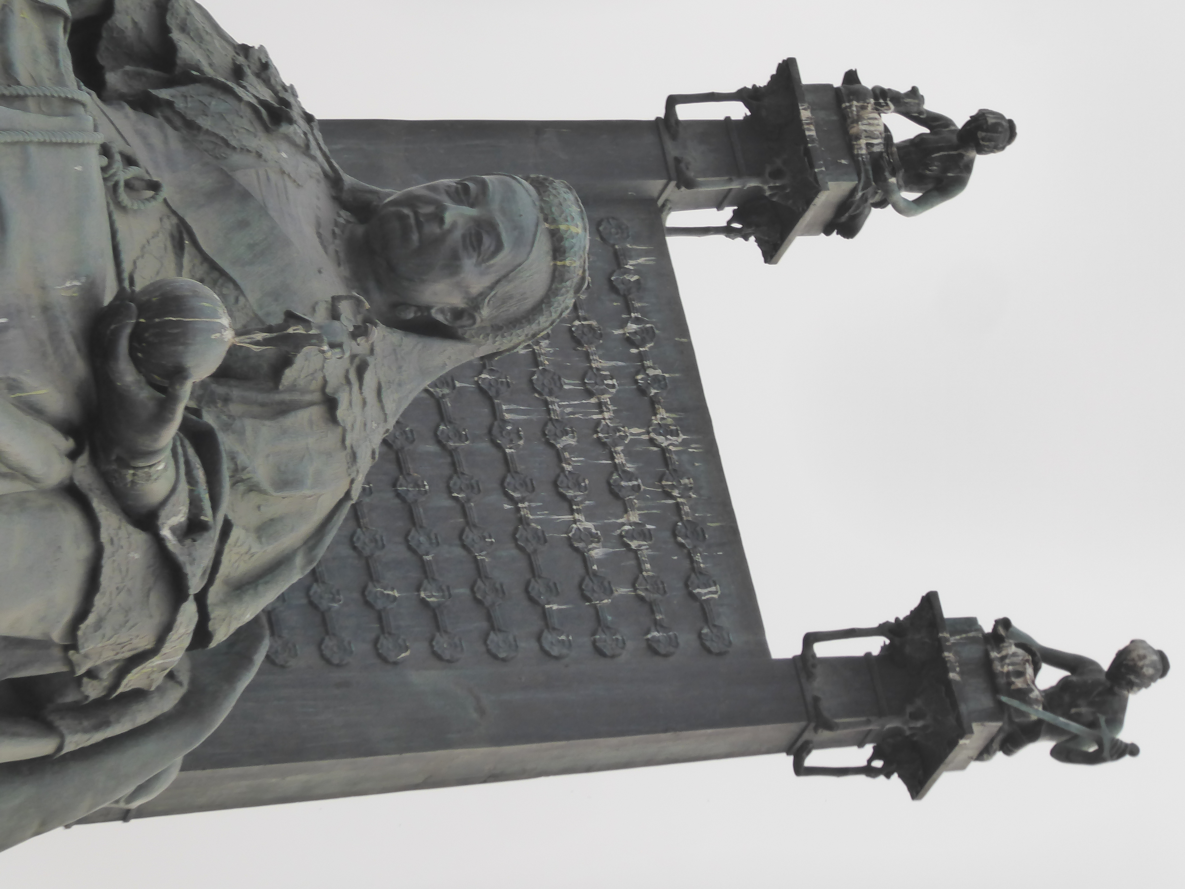A fair amount of sculpture is still on display, including this statue outside the north entrance. Curzon had written that here Victoria "wil